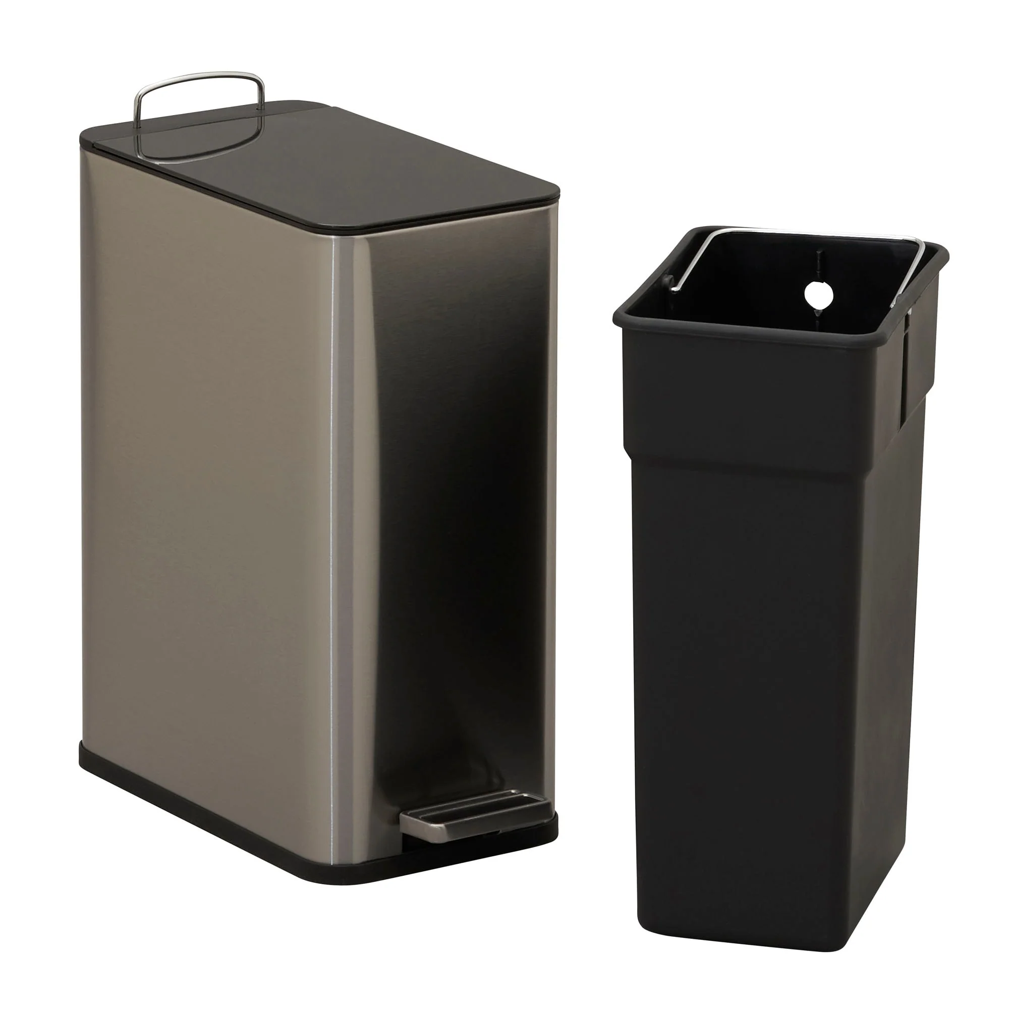Household Essentials Stainless Steel Slim Trash Can