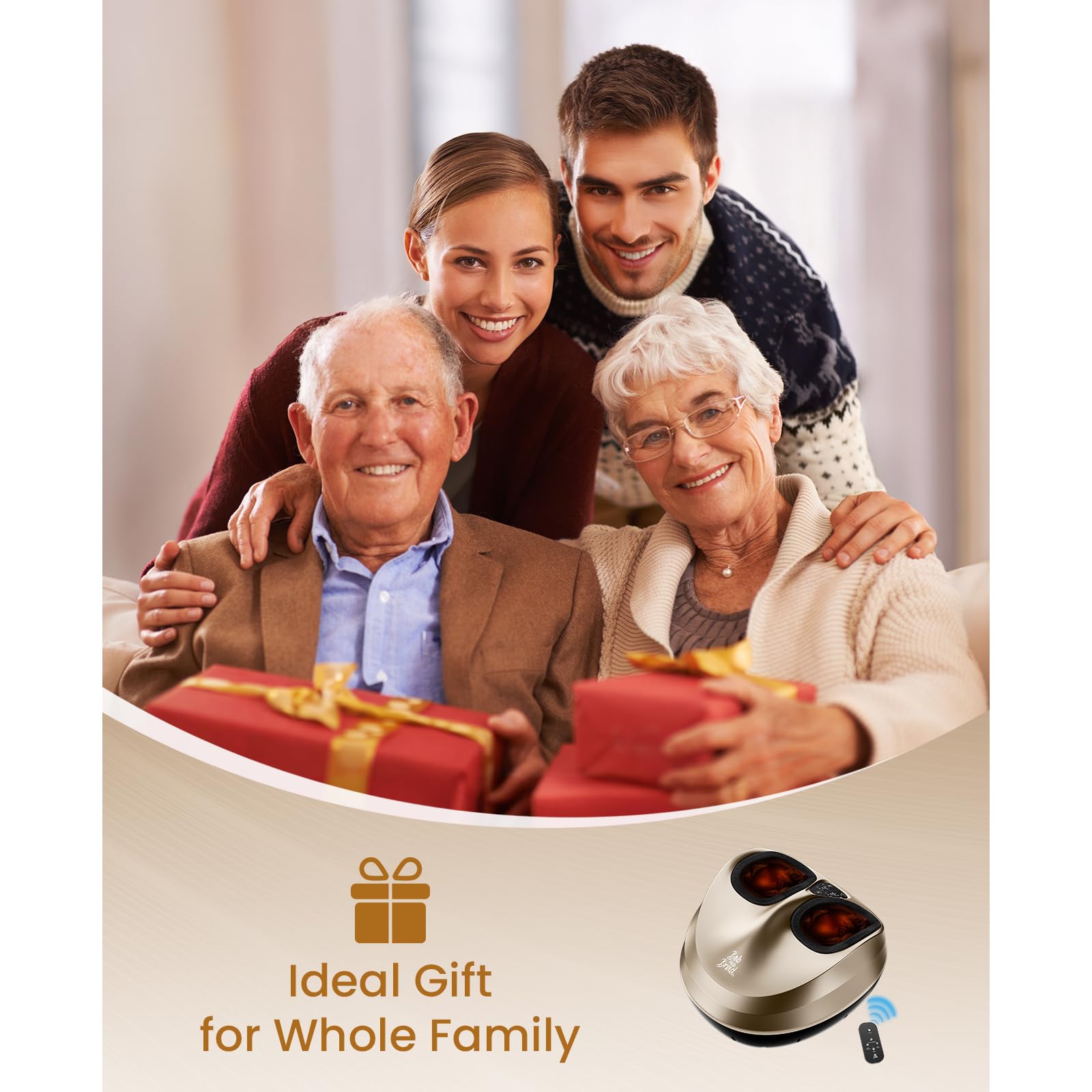 BOB AND BRAD Foot Massager Machine with Heat and Remote