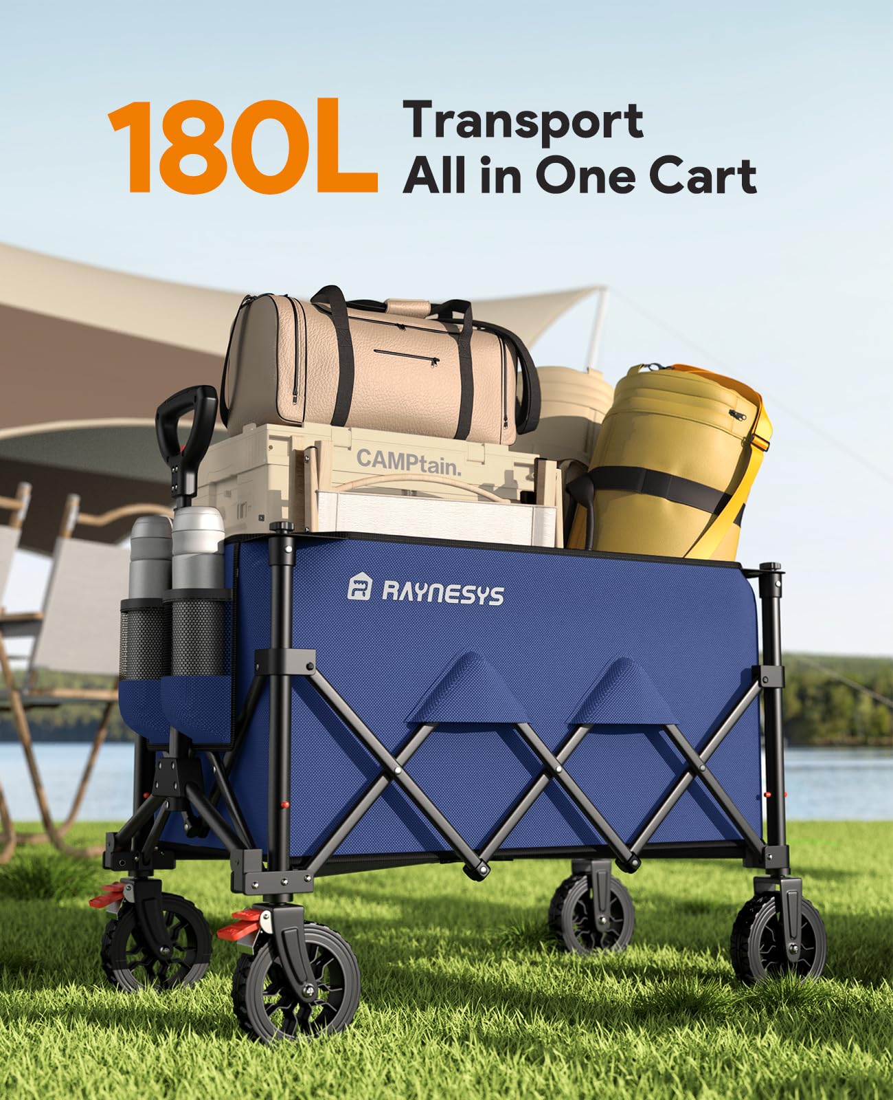 Raynesys Collapsible Foldable Wagon Cart 330lbs Capacity