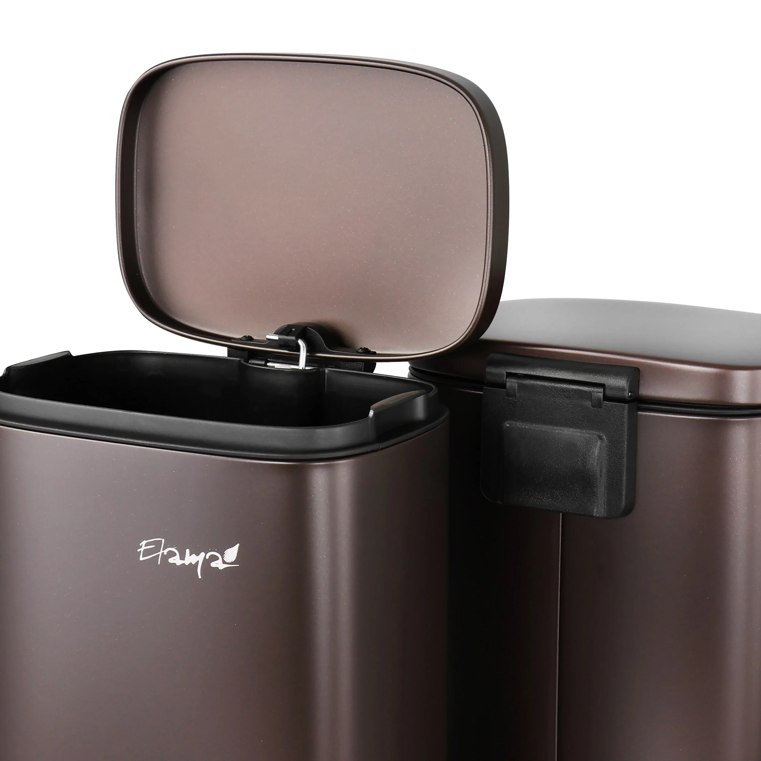 Elama 3 Piece Stainless Steel Trash Can