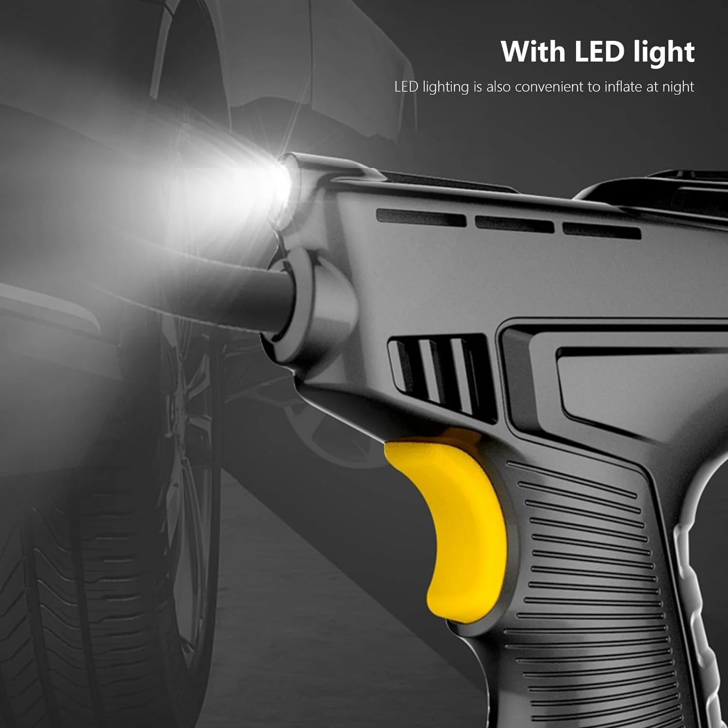 2025 Tire Inflator Pump with Emergency LED Light - 12V