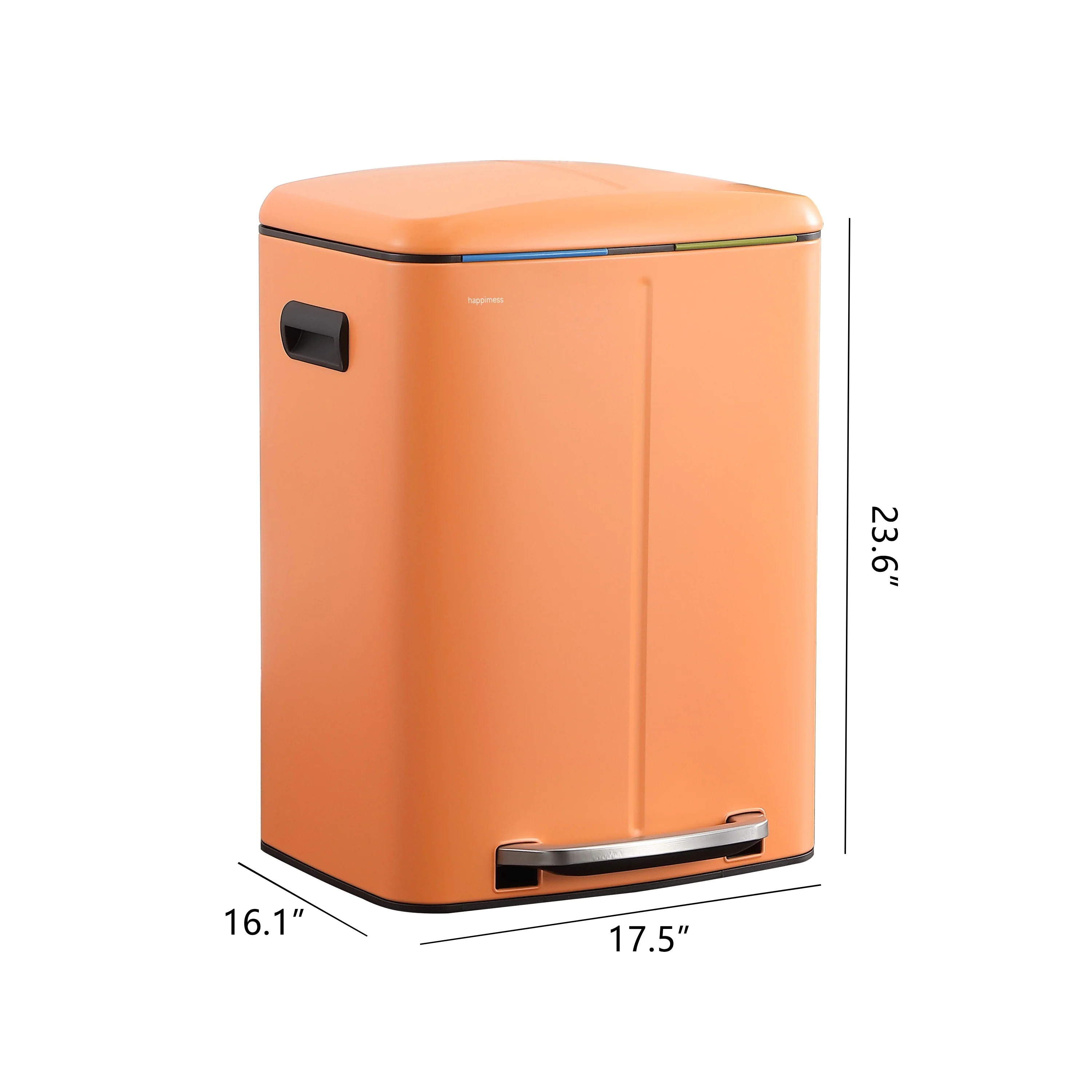 happimess 10.6-Gallon Double Bucket Trash Can with Soft Close Lid