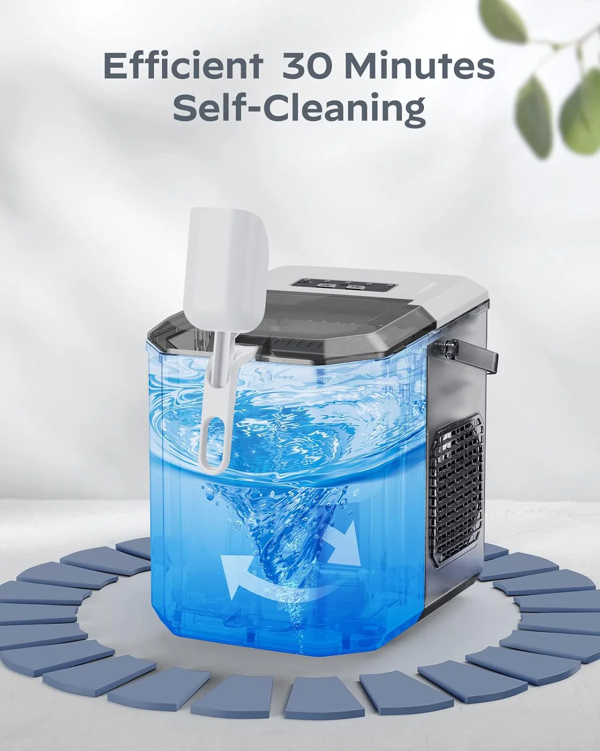 Nugget Ice Maker Countertop Pebble Ice Maker with Soft Chewable Ice