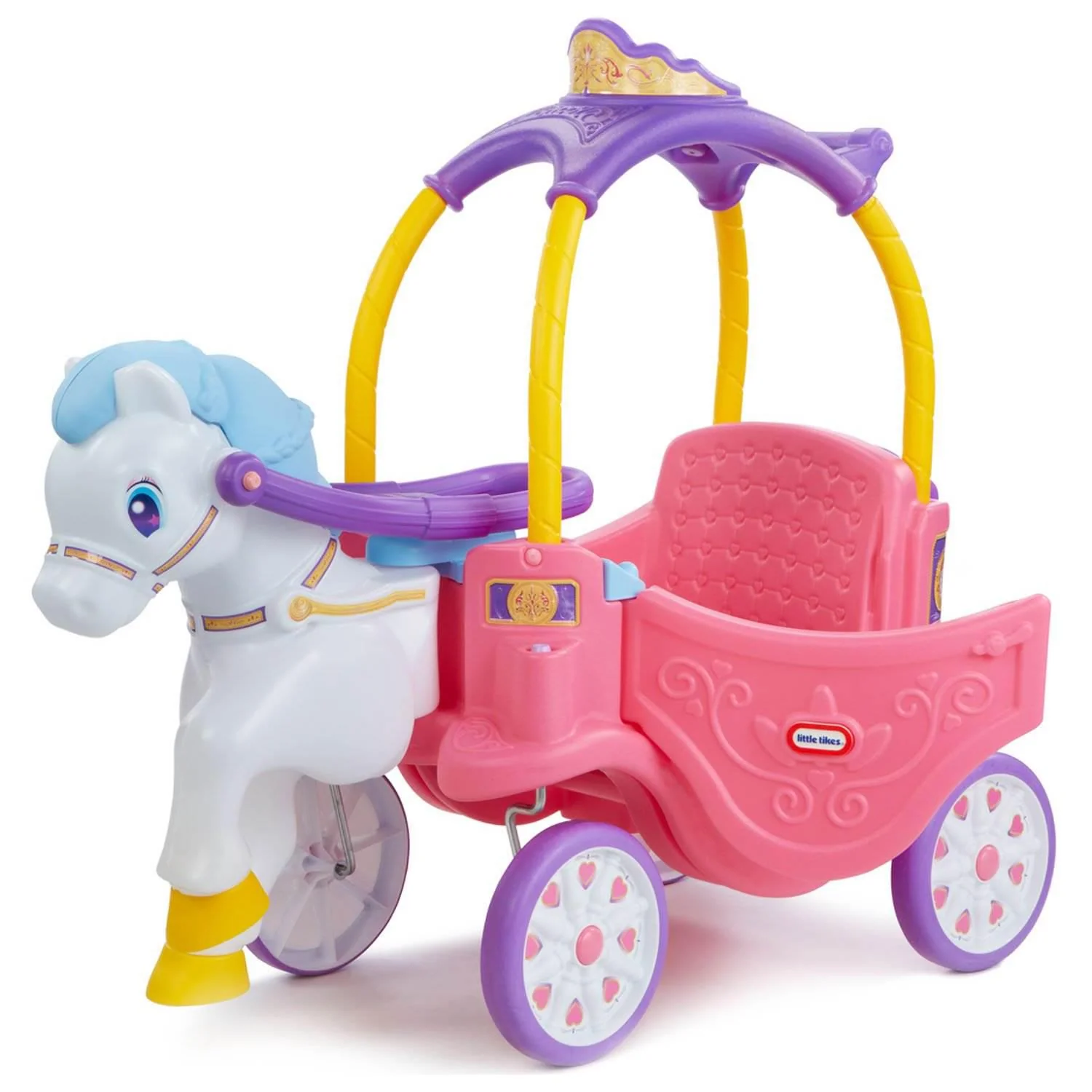 2025 Little Tikes Princess Horse and Carriage, Kids Ride-On Toy