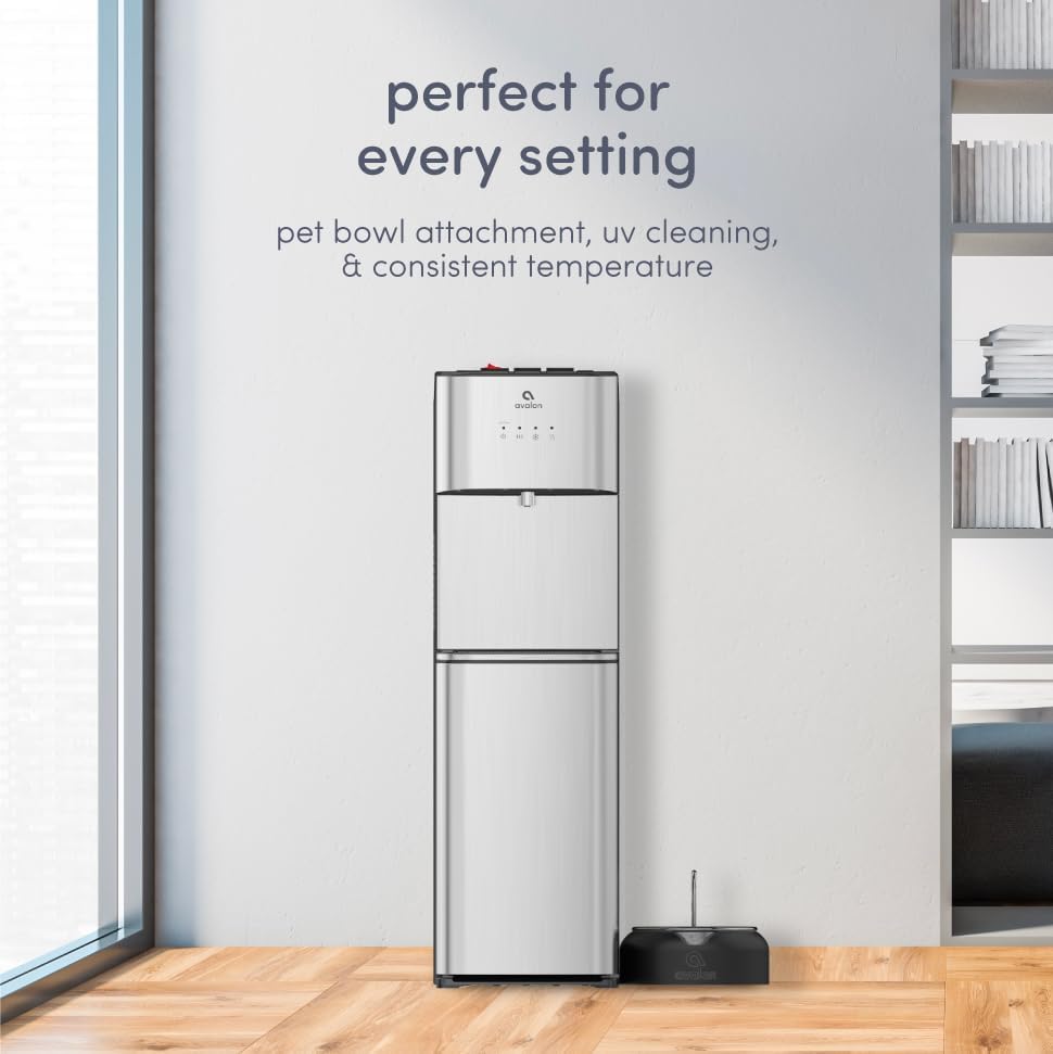 Limited Edition Self Cleaning Water Cooler Water Dispenser - 3 Temperature Settings - Hot, Cold & Room Water, Durable Stainless Steel Construction, Bottom Loading - UL Listed-Avalon