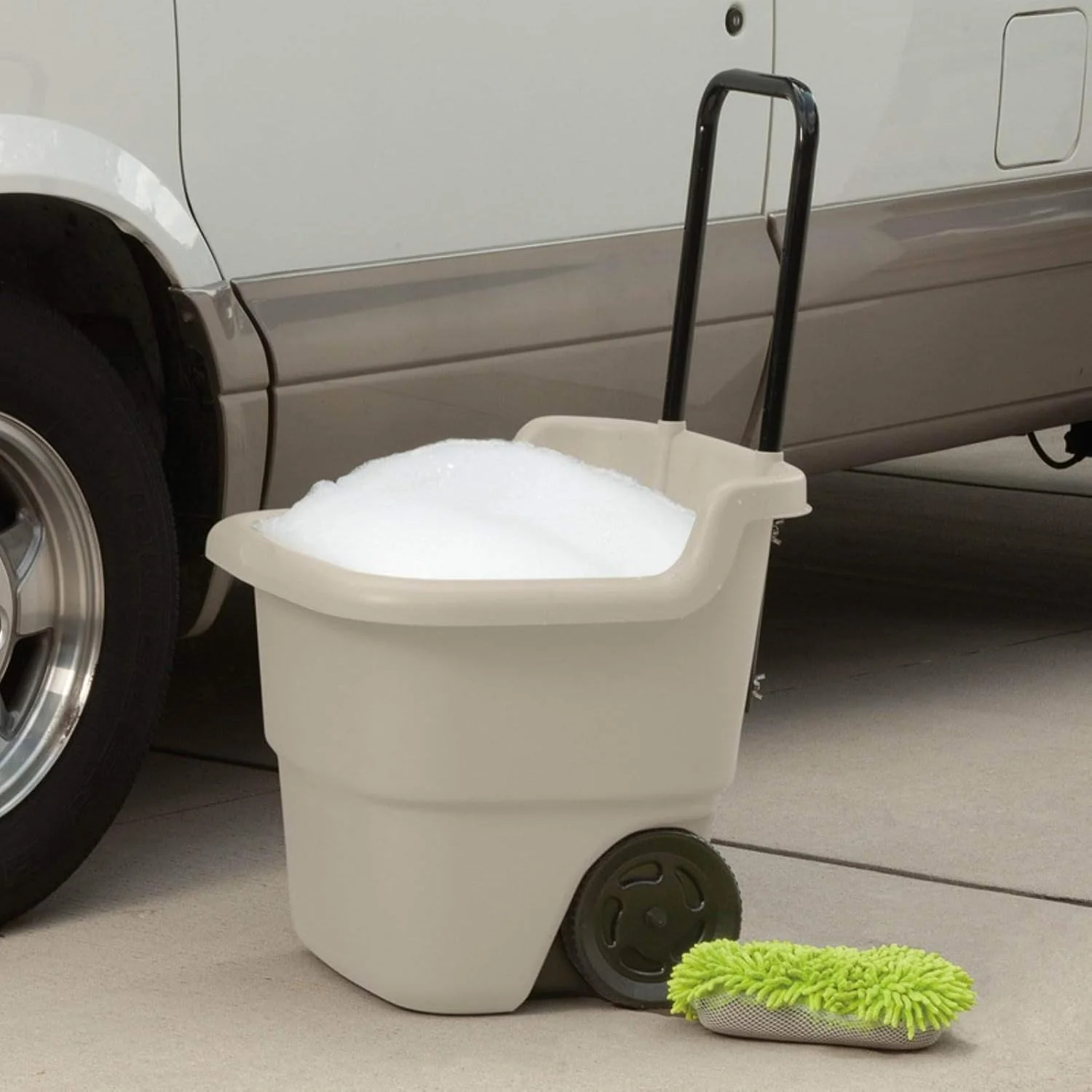 15.5 Gallon Multi-Purpose Rolling Cart with Wheels, Durable Plastic, Brown/Taupe