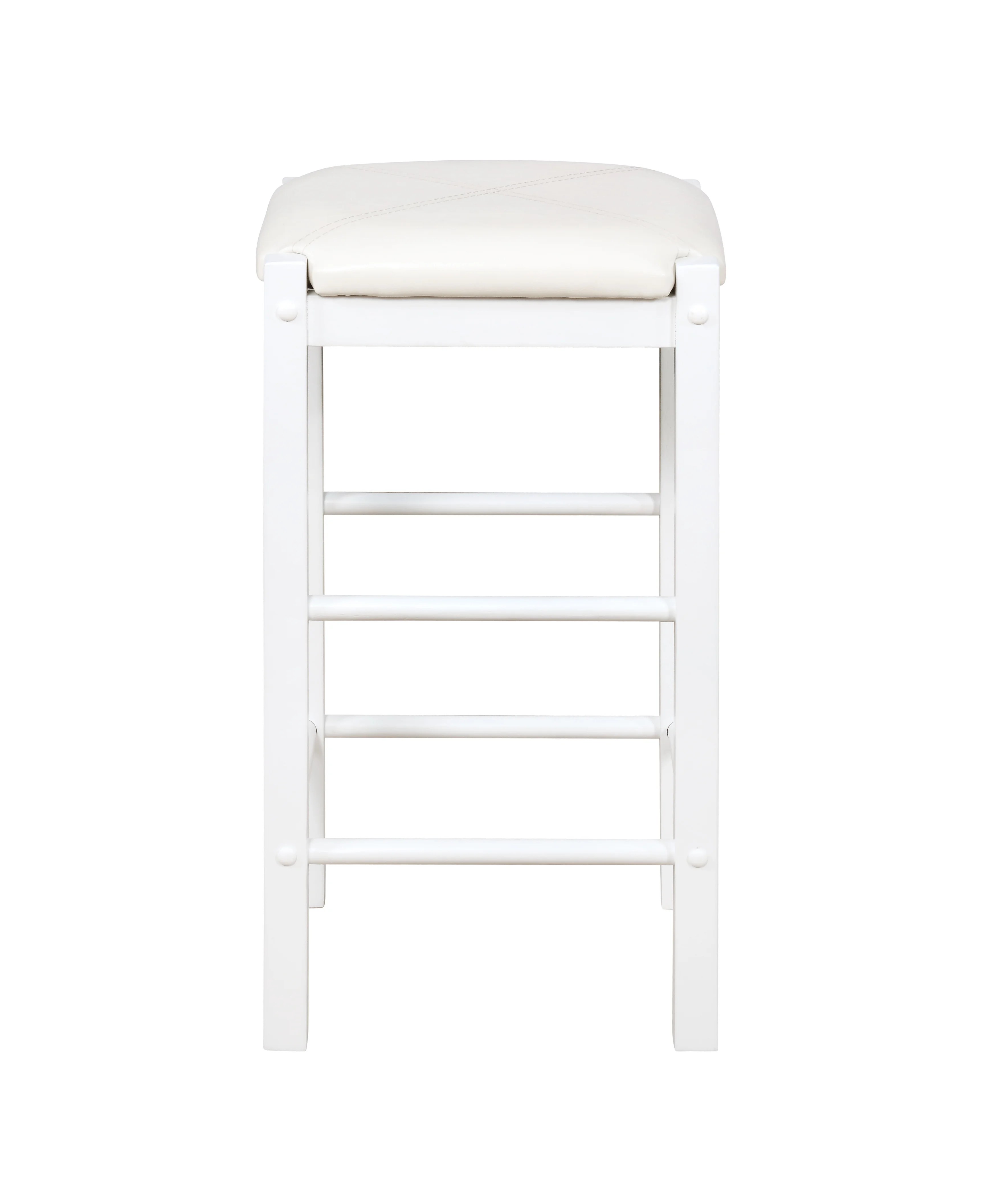 Linon Lancer 3-Piece Casual Dining Tavern Set, 25′′ Seat Height, White Finish with White Fabric