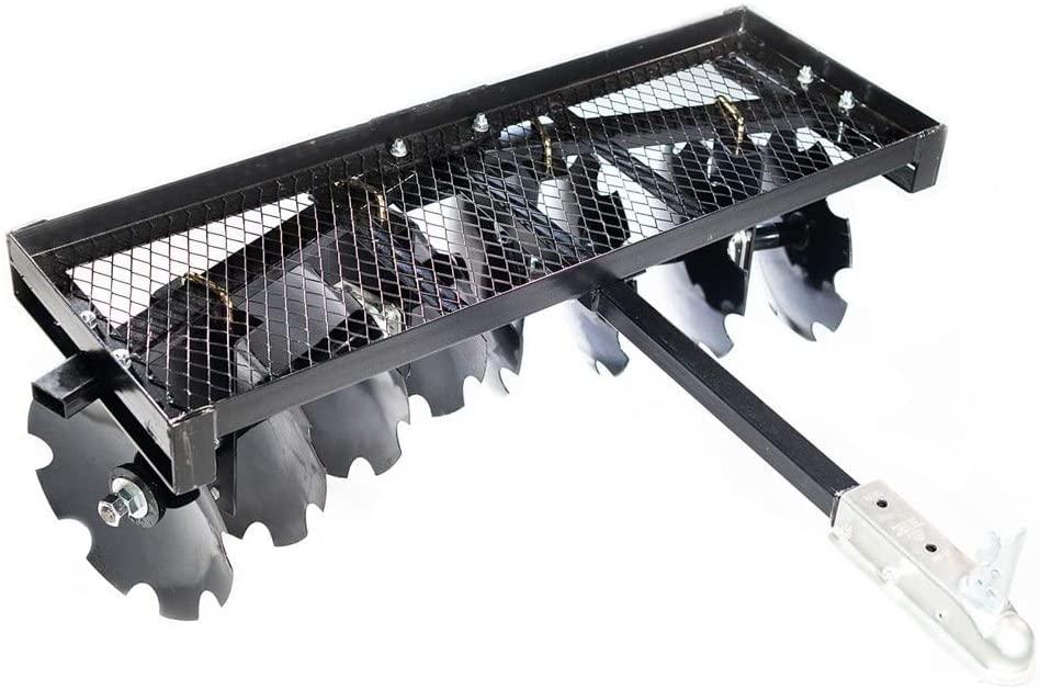 2025 Distributors Inc. 4-Ft Notched Disc Harrow Attachment Pull Behind for ATV and UTV 2-in Towball Hitch NO250072