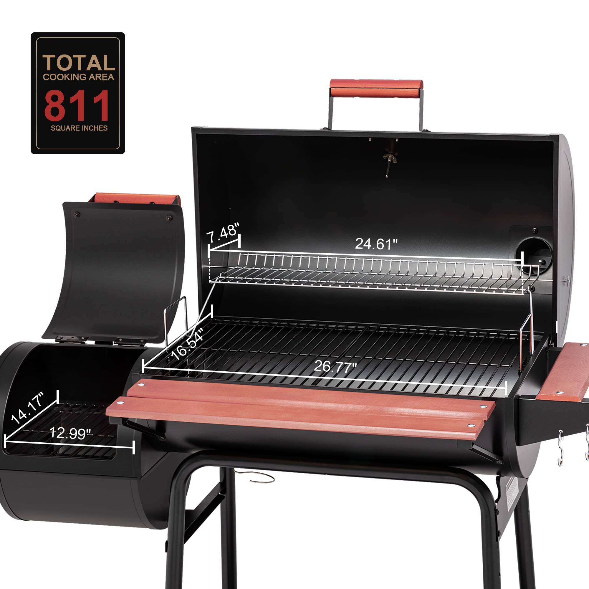 Royal Gourmet CC1830W 30-Inch Charcoal Grill with Offset Smoker