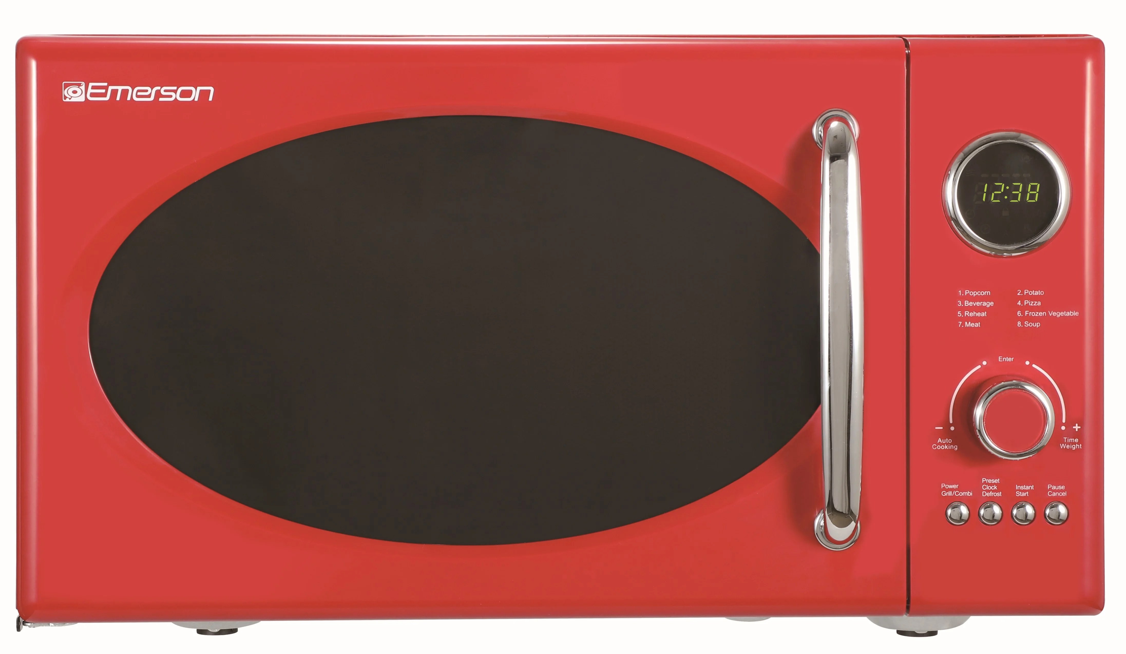 Emerson 0.9 Cu. Ft., 800W Retro Red Microwave Oven with Grill, MWRG0901RD