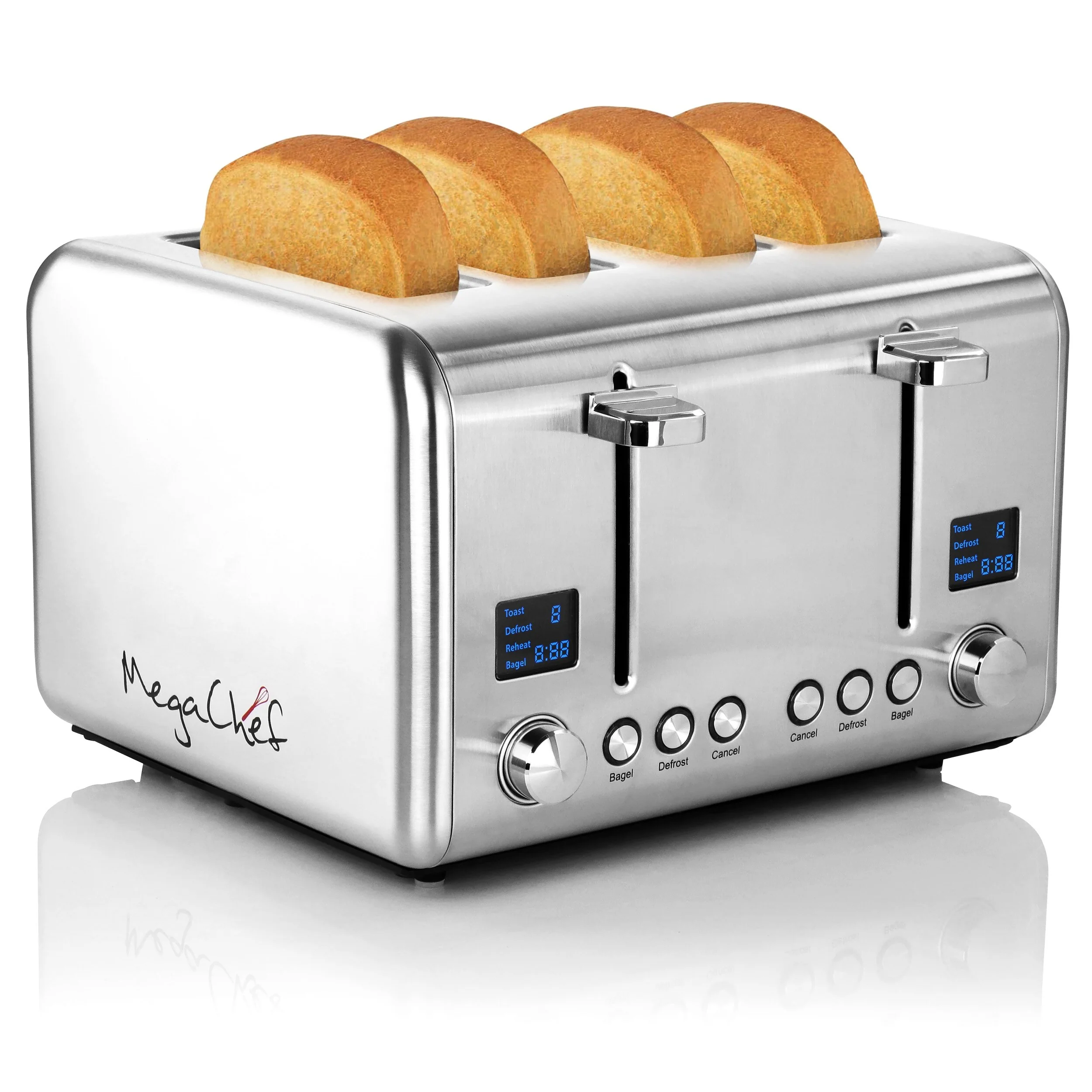 4 Slice Toaster in Stainless Steel Silver