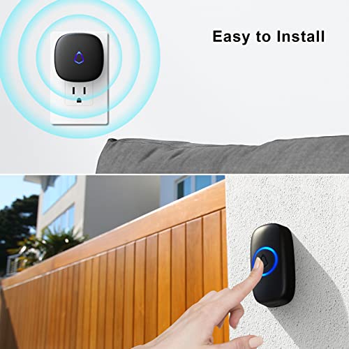 SECRUI Wireless Doorbell, Easy installation, Waterproof, Adjustable Volume, 58 Chimes