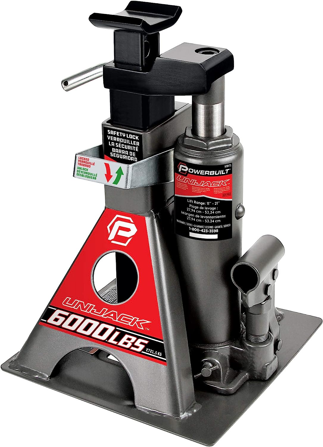 2025 Powerbuilt 3 Ton, Bottle Jack and Jack Stands in One, 6000 Pound Capacity