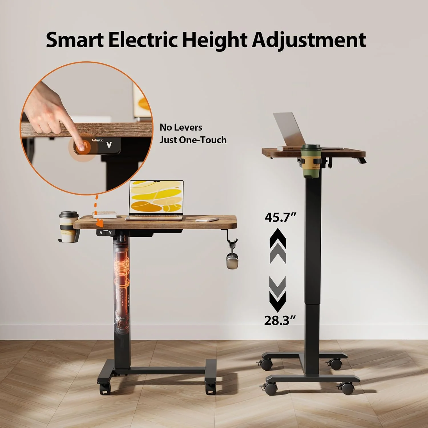 Electric Standing Desk 48 x 24 Inches Height Adjustable Desk