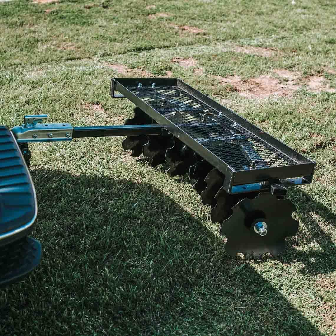 2025 Distributors Inc. 4-Ft Notched Disc Harrow Attachment Pull Behind for ATV and UTV 2-in Towball Hitch NO250072