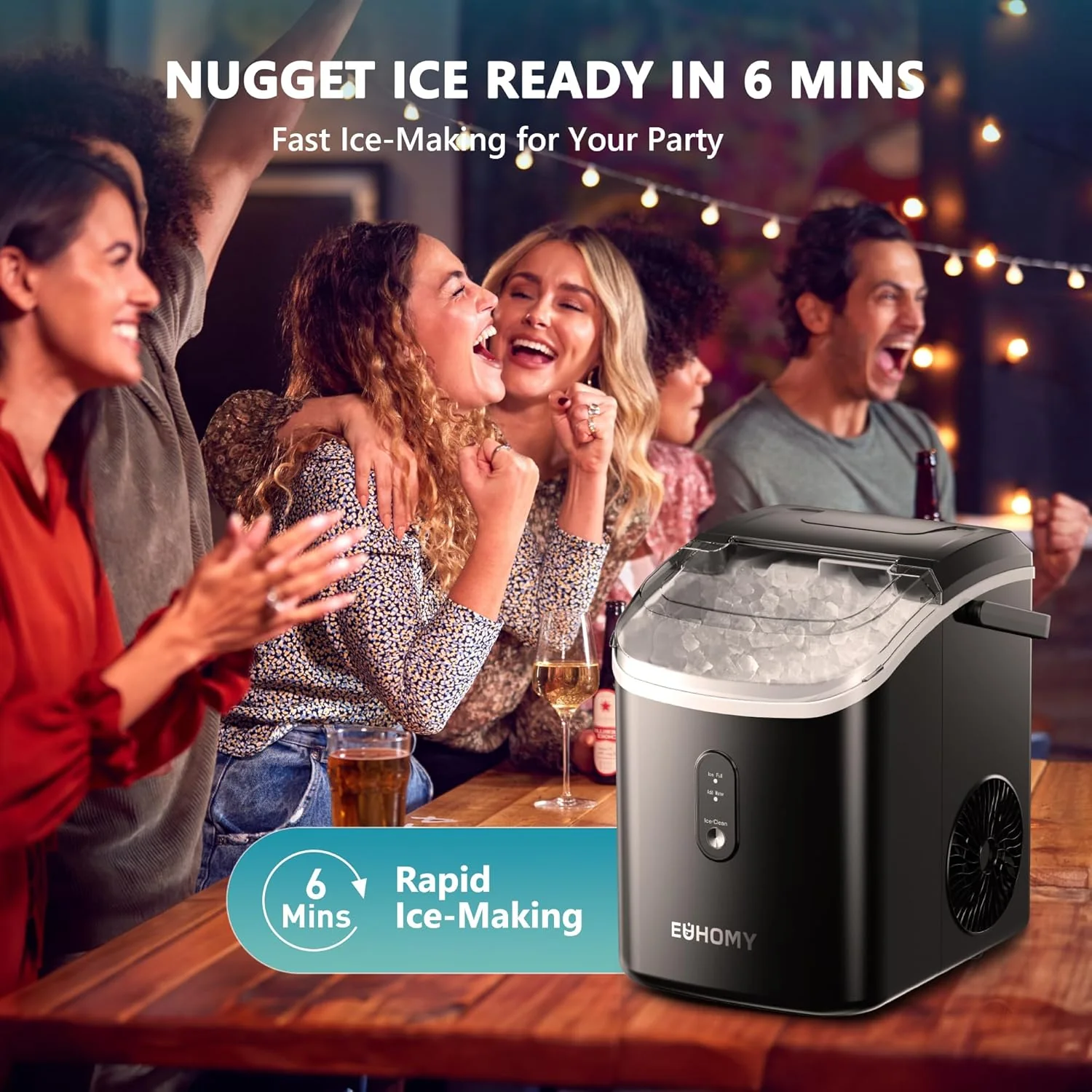 Ice Maker Counter Machine 9 Cubes Ready in 8 Mins