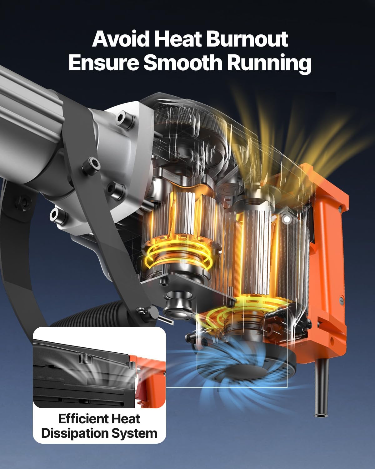 Demolition Jack Hammer, 1350 BPM Concrete Breaker 6pcs Chisels Bit Chipping with Case, 2200W Electric Jackhammer Heavy Duty, Black