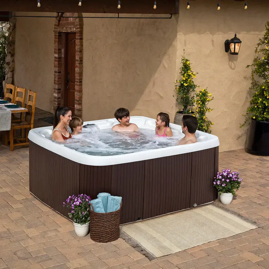 Lifesmart Spas LS700DX 230 Volt 7-Person 90-Jet Square Hot Tub with Ozonato