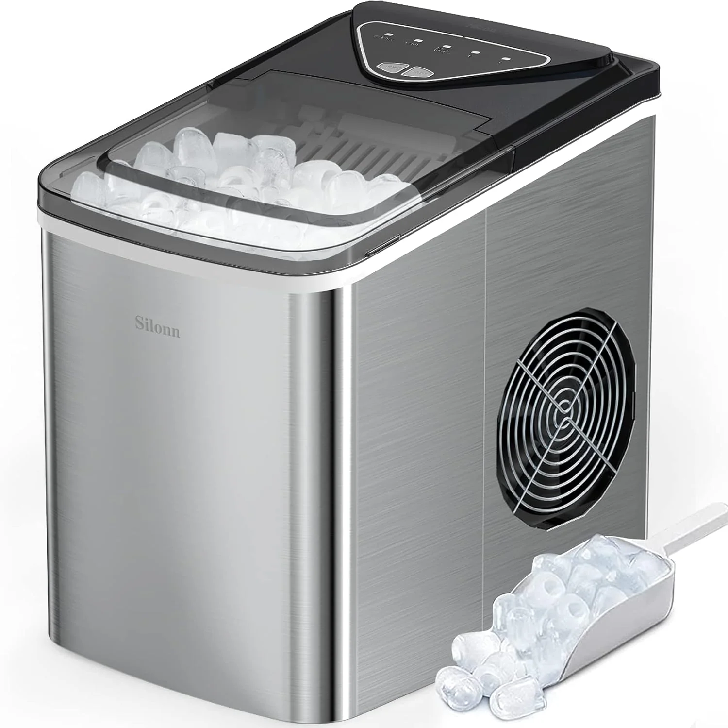 Nugget Ice Maker Countertop Pebble Ice Maker with Soft Chewable Ice