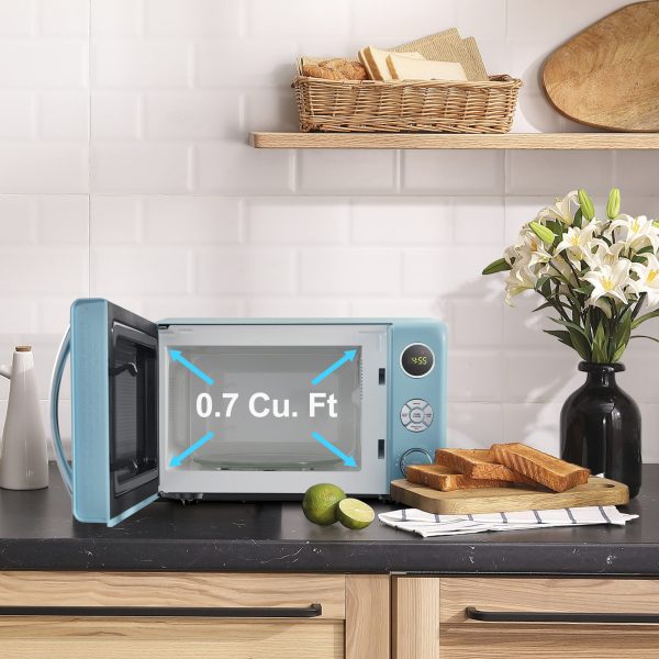 0.7 cu. ft. Retro Countertop Microwave Oven, 700 Watts, Blue