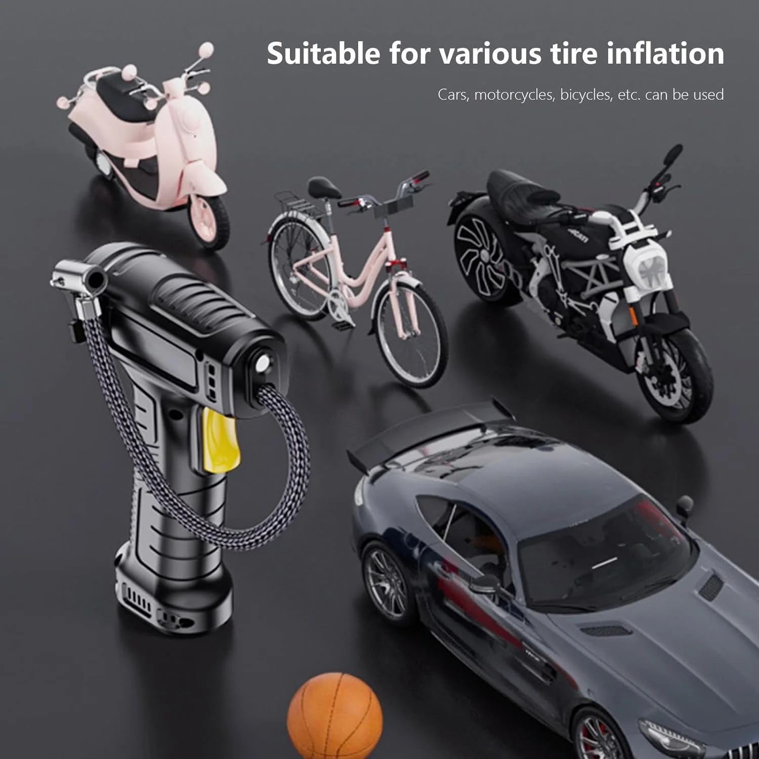 2025 Tire Inflator Pump with Emergency LED Light - 12V