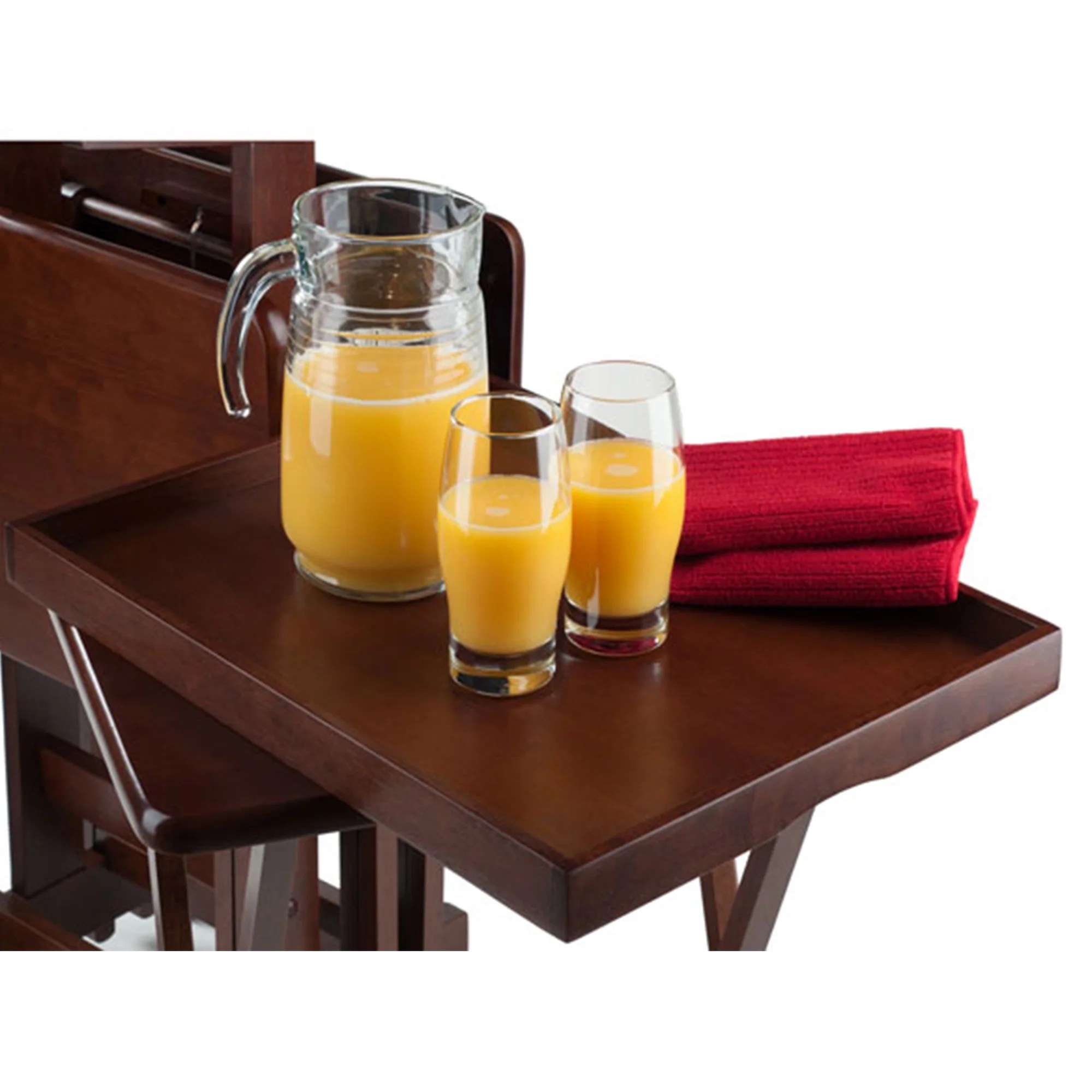 Winsome Wood Isabelle 6-Piece Snack Tray Set, Walnut Finish