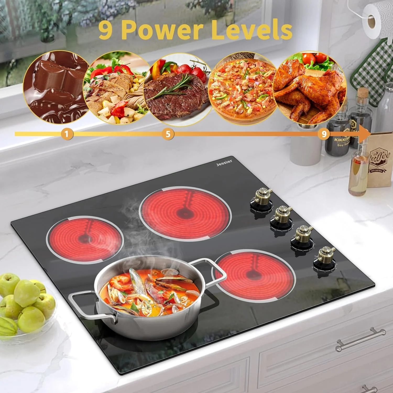 Electric Cooktop 30 Inch - 5 Burners Built-in Ceramic Cooktop, 30