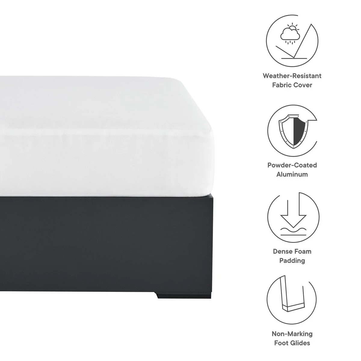 Tahoe Patio Aluminum Ottoman