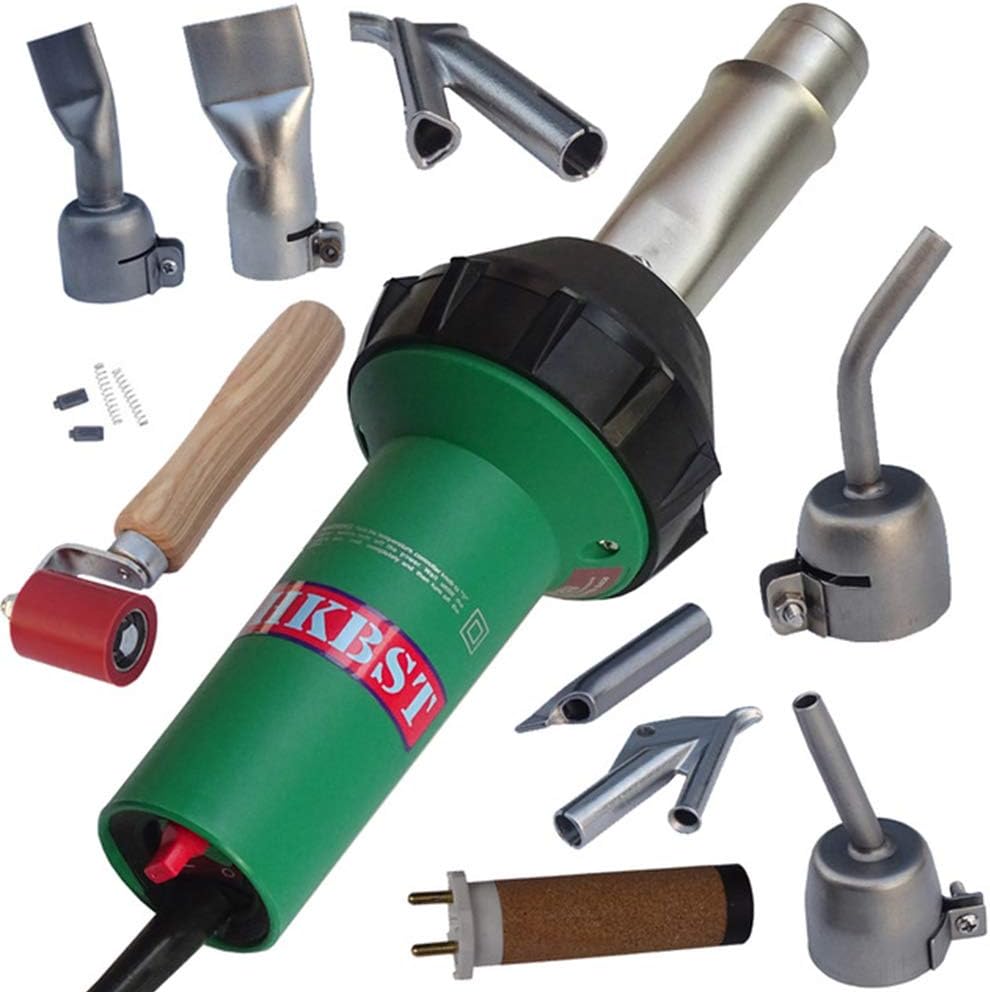 Hot Air Plastic Welder 110V 1600W Heat Gun Professional Welding Torch Gun for PVC, TPO, Vinyl Roof,Plastic Welding Kit with Welding Nozzles, Seam Rollers,All in one Plastic Welder Repair Kit