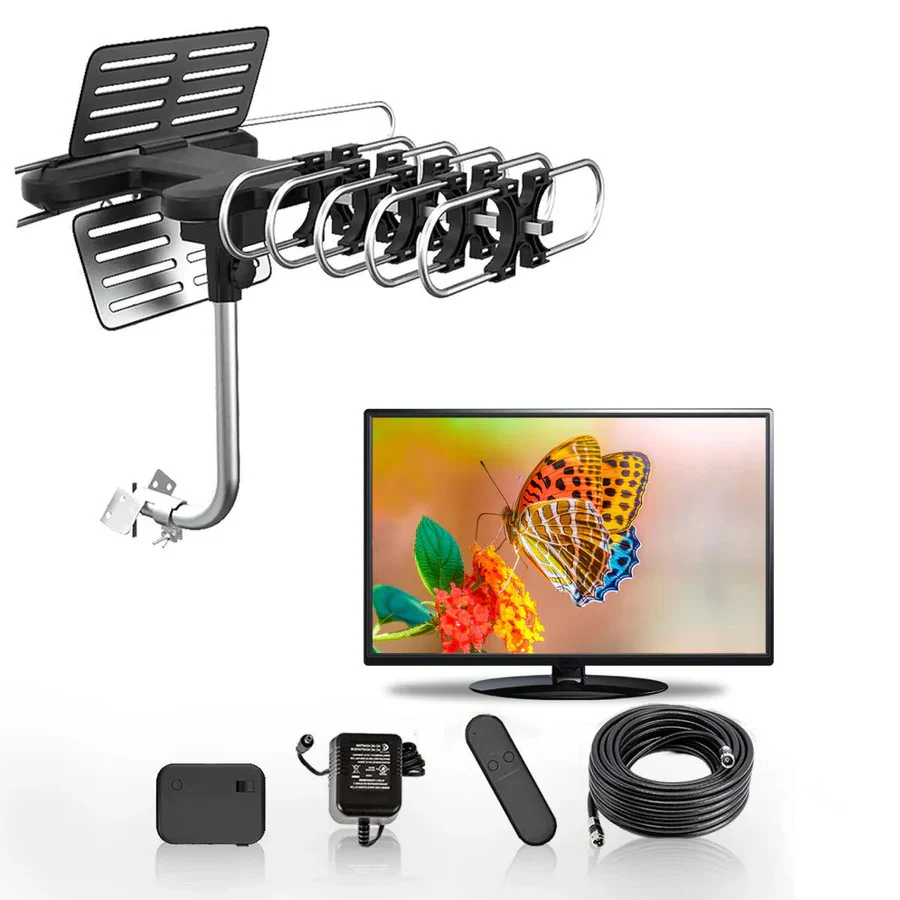 Outdoor HD TV Antenna with 360° Motor