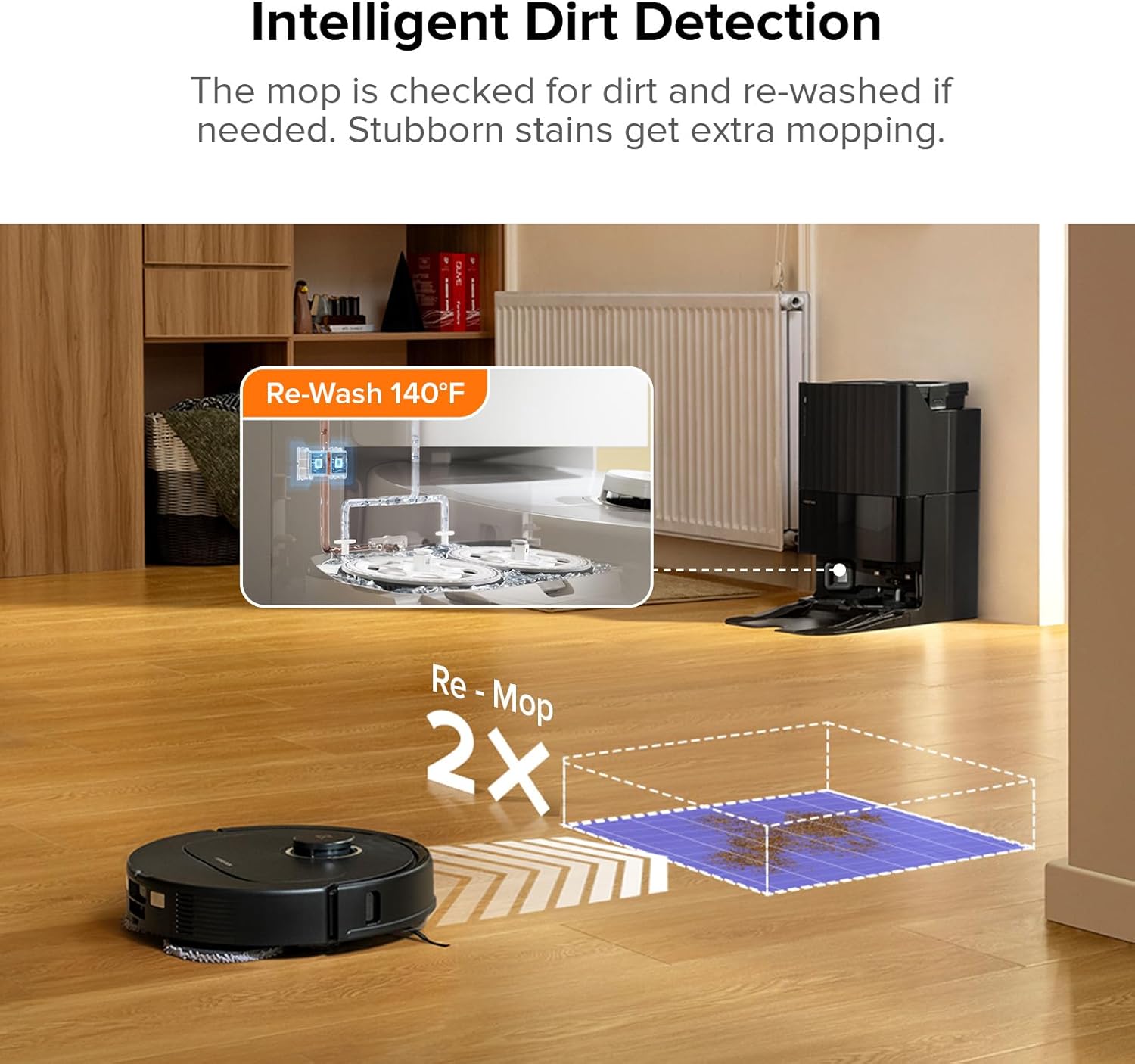 Qrevo Pro Robot Vacuum and Mop with FlexiArm Design Edge Mopping, Dynamic Hot Water Mop Washing and Auto Mop Drying, Intelligent Dirt Detection, 7,000 Pa Suction, Ideal for Carpets