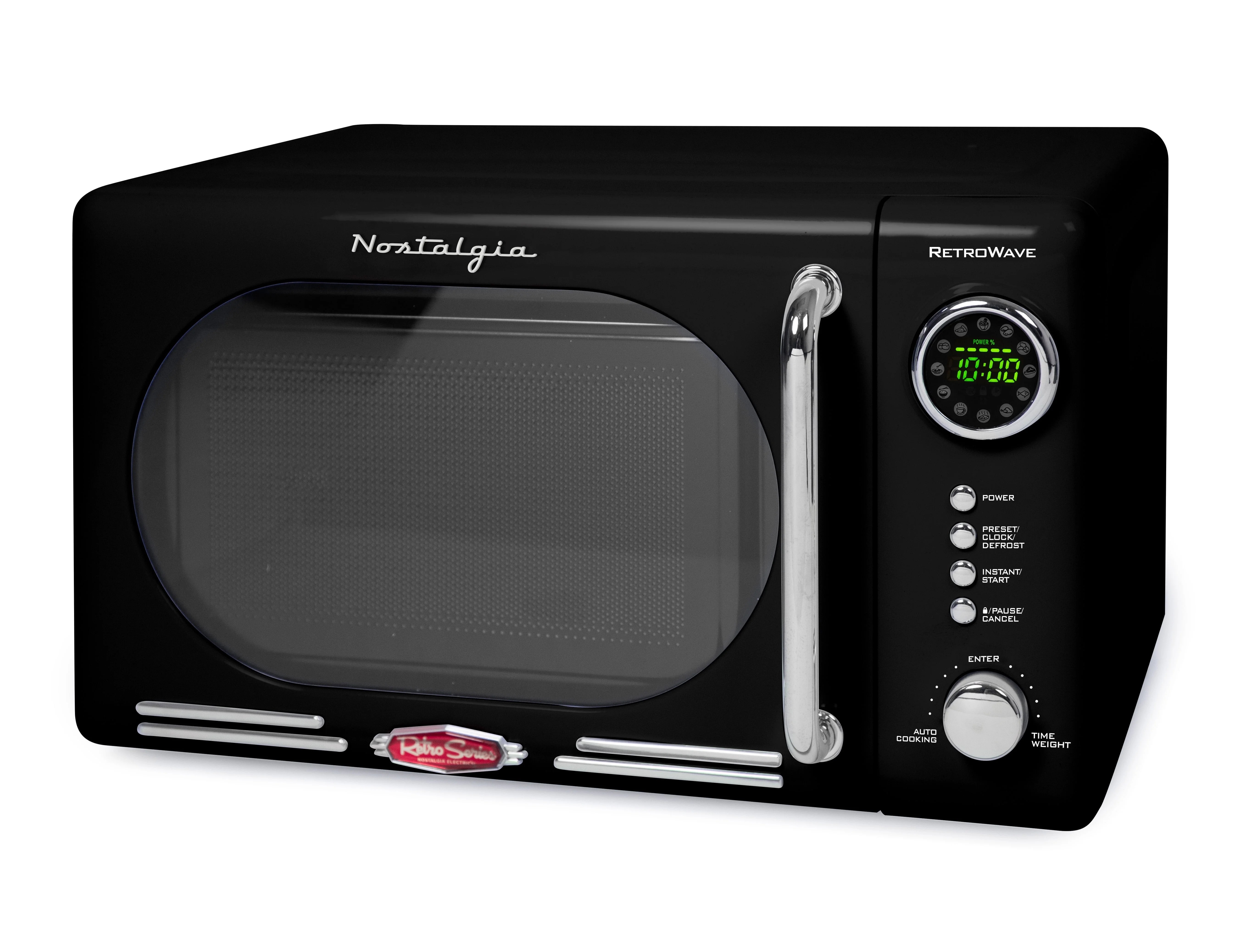 Nostalgia Retro 0.7 Cu. ft. 700-Watt Countertop Microwave Oven, Black