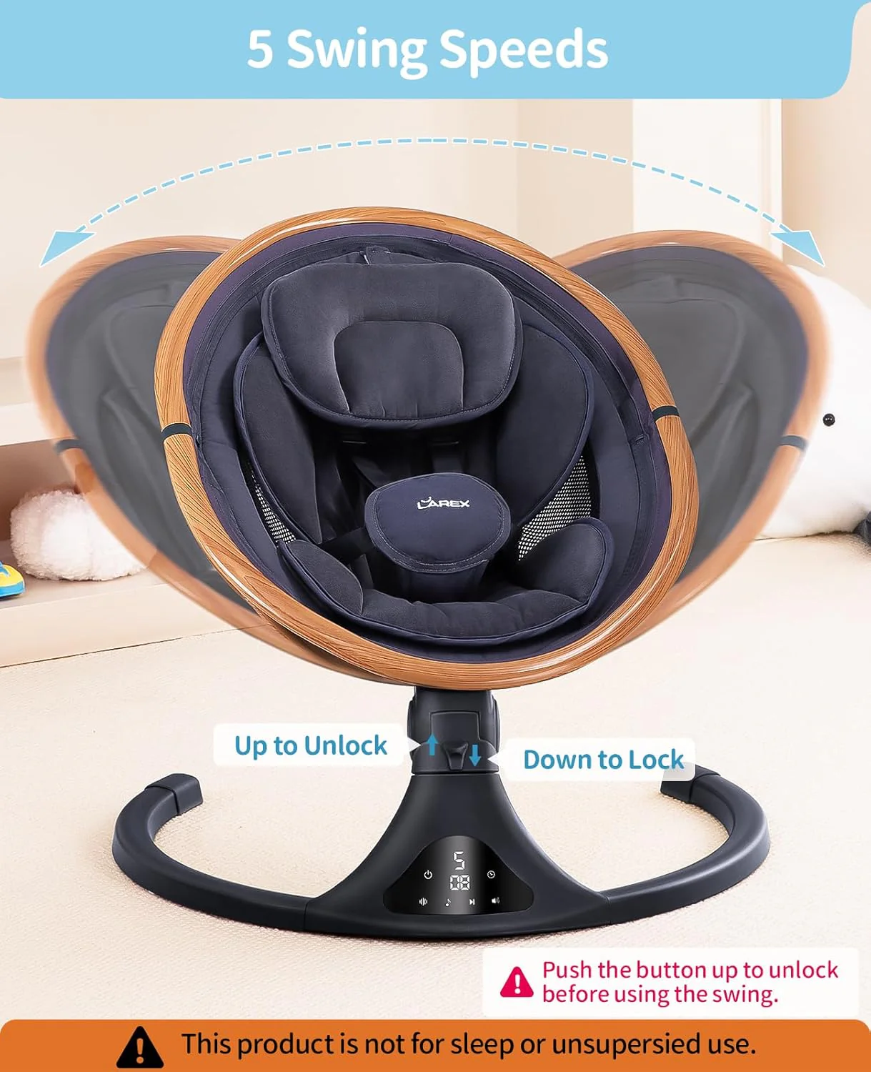 Baby Swing to Toddler Infant Swing Portable for Newborn Boy Girl