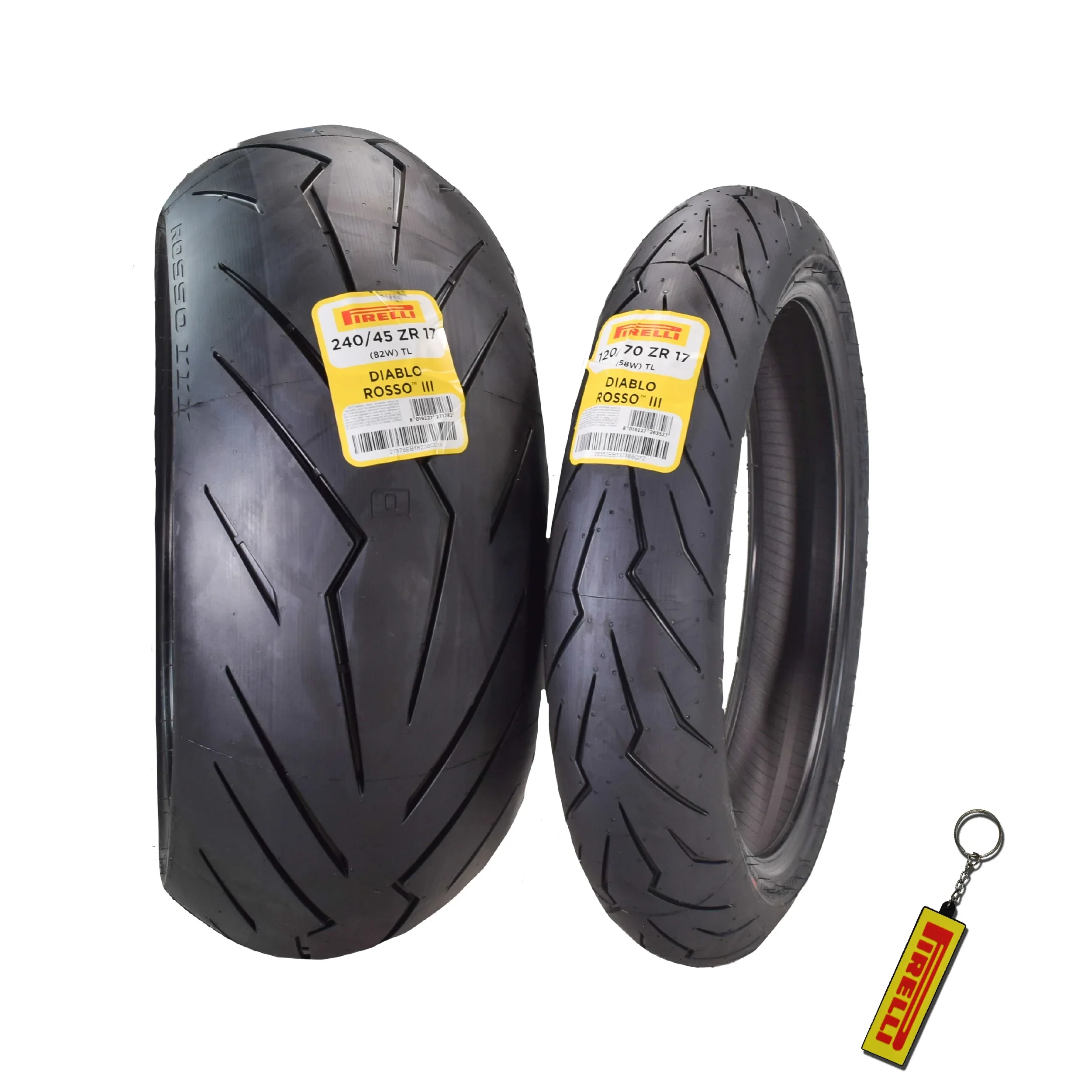 120/70ZR17 Front & 240/45 ZR17 Rear Tire with Keychain