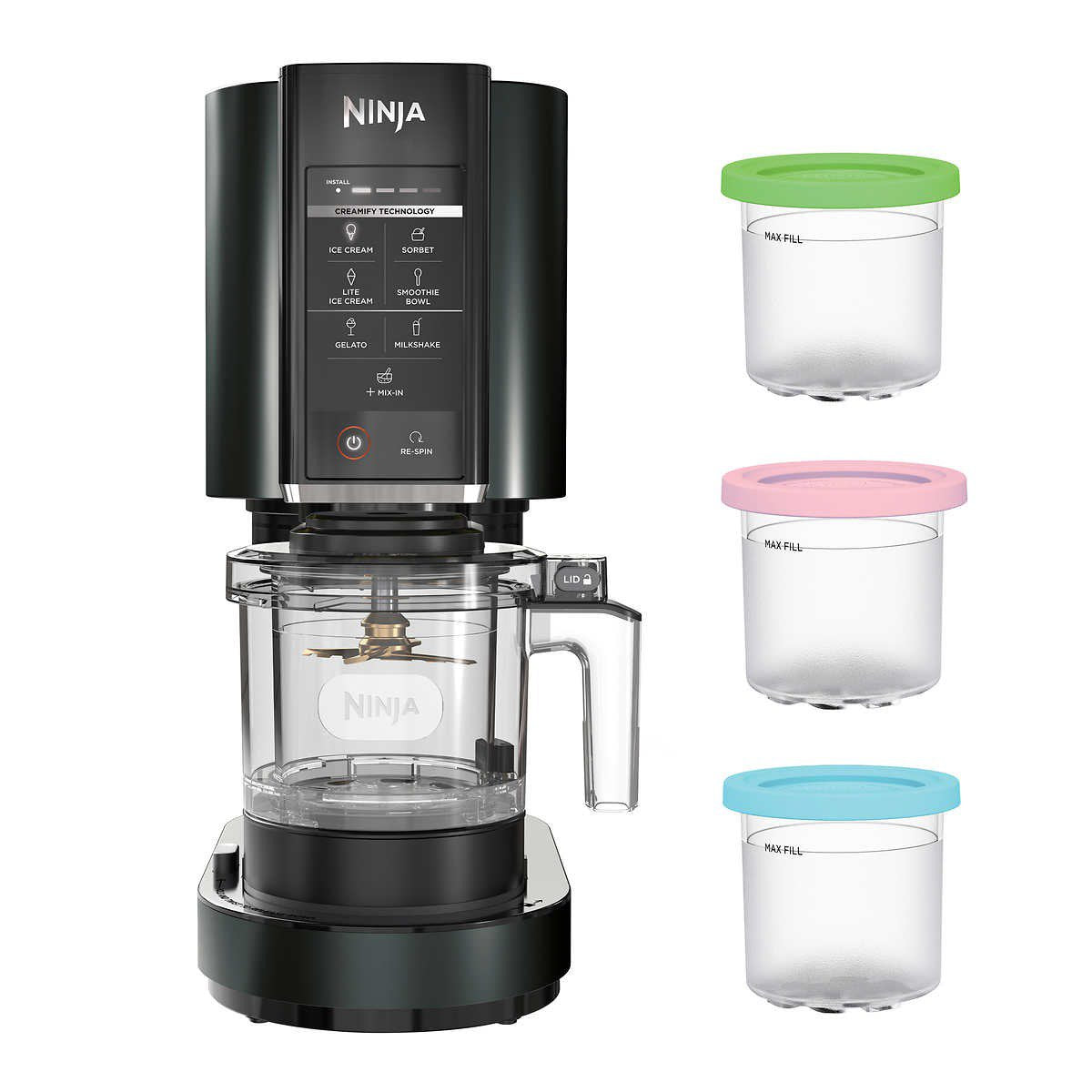 2025 Ninja CREAMi Ice Cream Maker with 3 CREAMi Pints