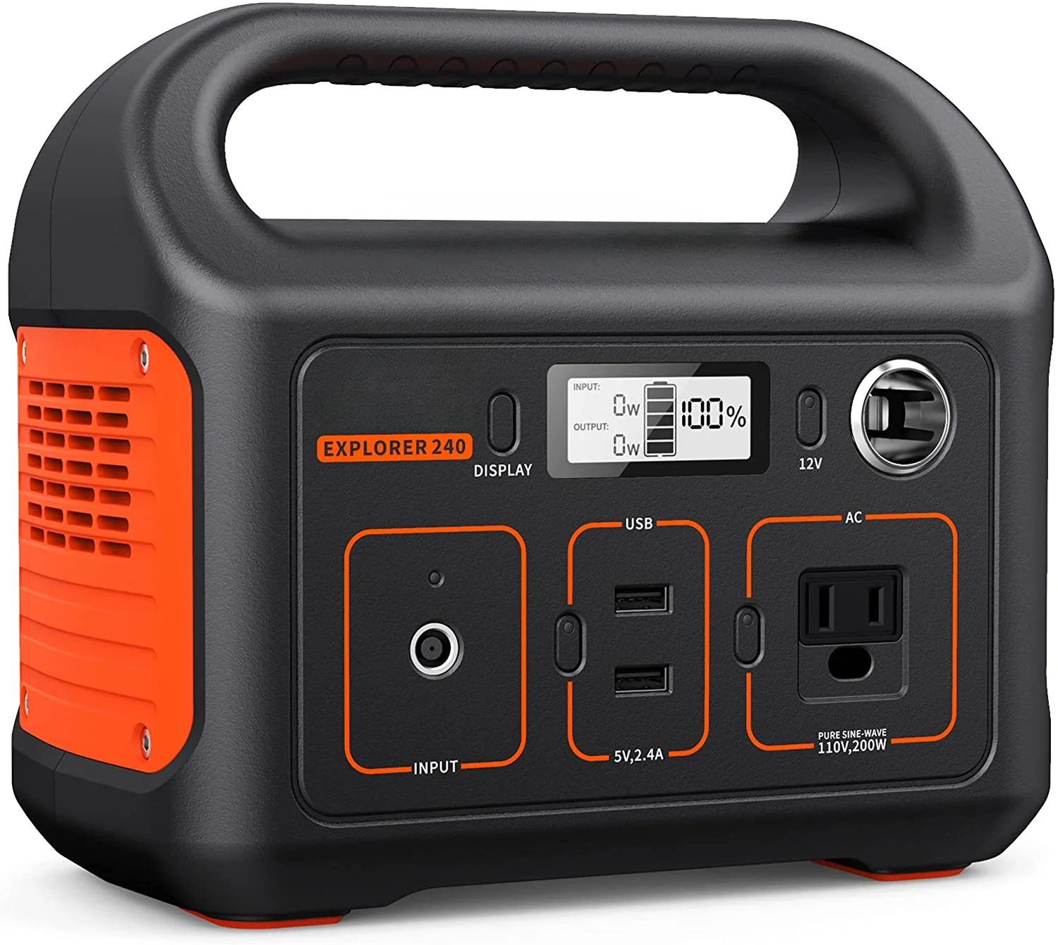 Portable Power Station Explorer 240, 240Wh Backup Lithium Battery, 110V 200W Pure Sine Wave AC Outlet, Solar Generator