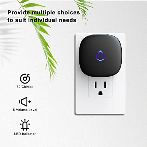SECRUI Wireless Doorbell, Easy installation, Waterproof, Adjustable Volume, 58 Chimes