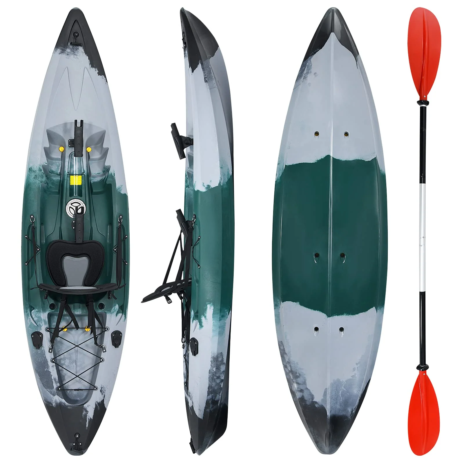 2025 Sit-on-Top Fishing Kayaks for Adults, 9.7 FT One Person Recreational Touring Kayak