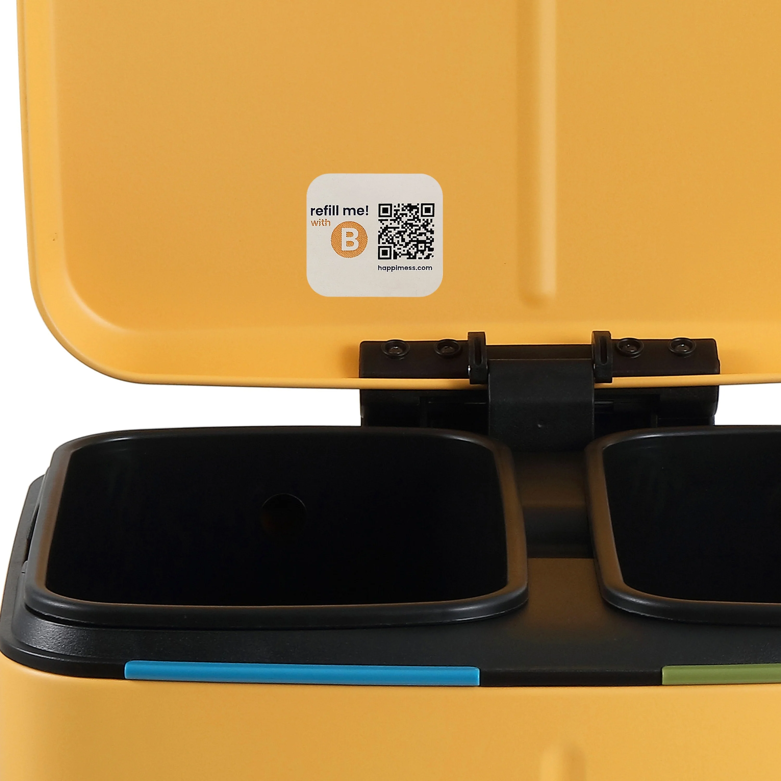 happimess 10.6-Gallon Double Bucket Trash Can with Soft Close Lid