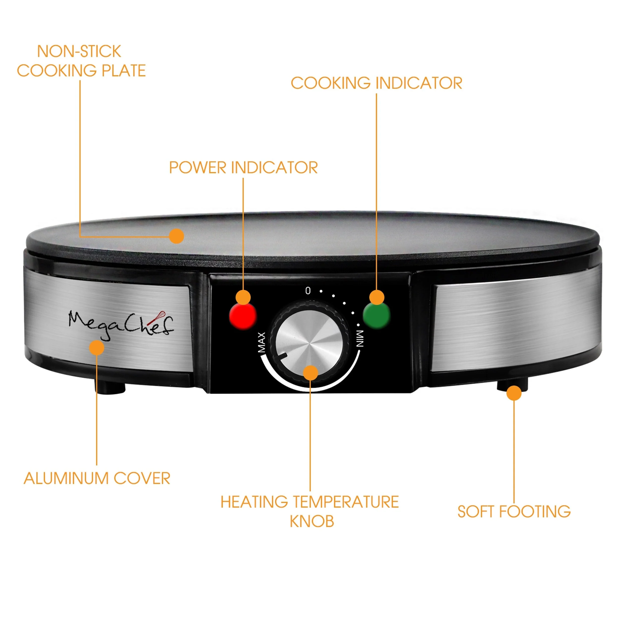 MegaChef Countertop Nonstick Breakfast Griddle with Temperature Knob