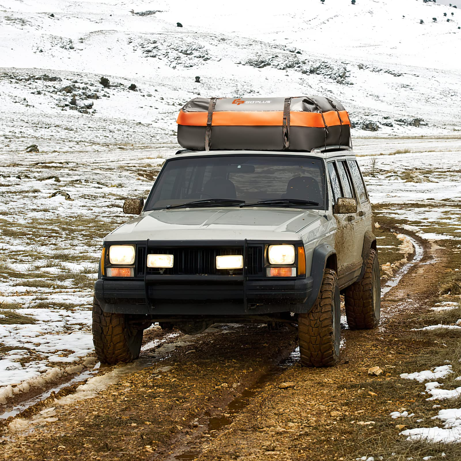 2025 Car Rooftop Cargo Carrier Bag, 21 Cubic 100% Waterproof Soft Car Roof Bag for All Vehicles with/Without Rack