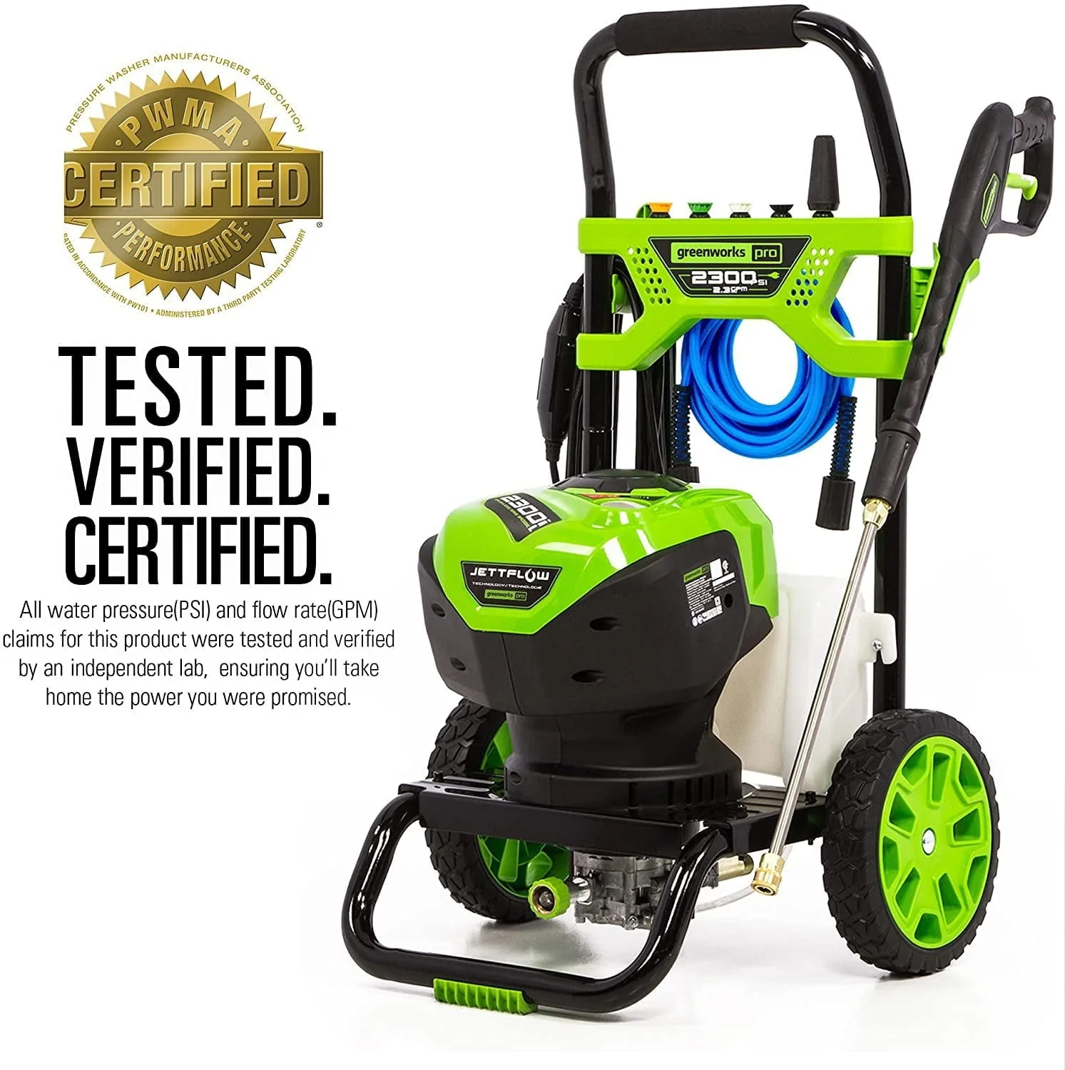 2025 Greenworks 2300-PSI 14 Amp 2.3-GPM Brushless Pressure Washer GPW2300 5118002VT