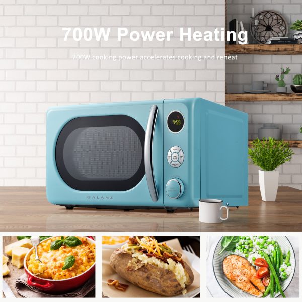 0.7 cu. ft. Retro Countertop Microwave Oven, 700 Watts, Blue