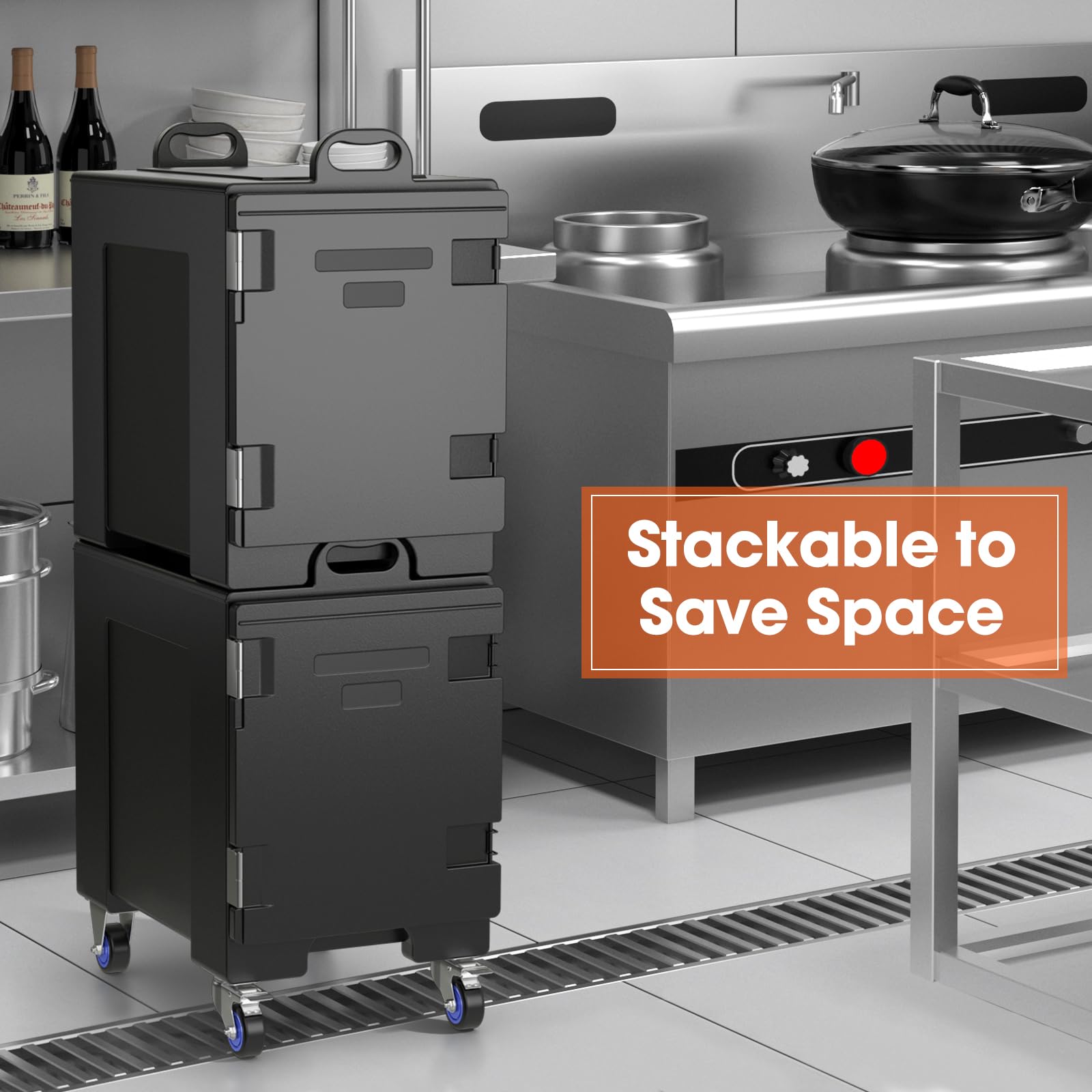 Insulated Food Pan Carrier for 5 Full-size Pans