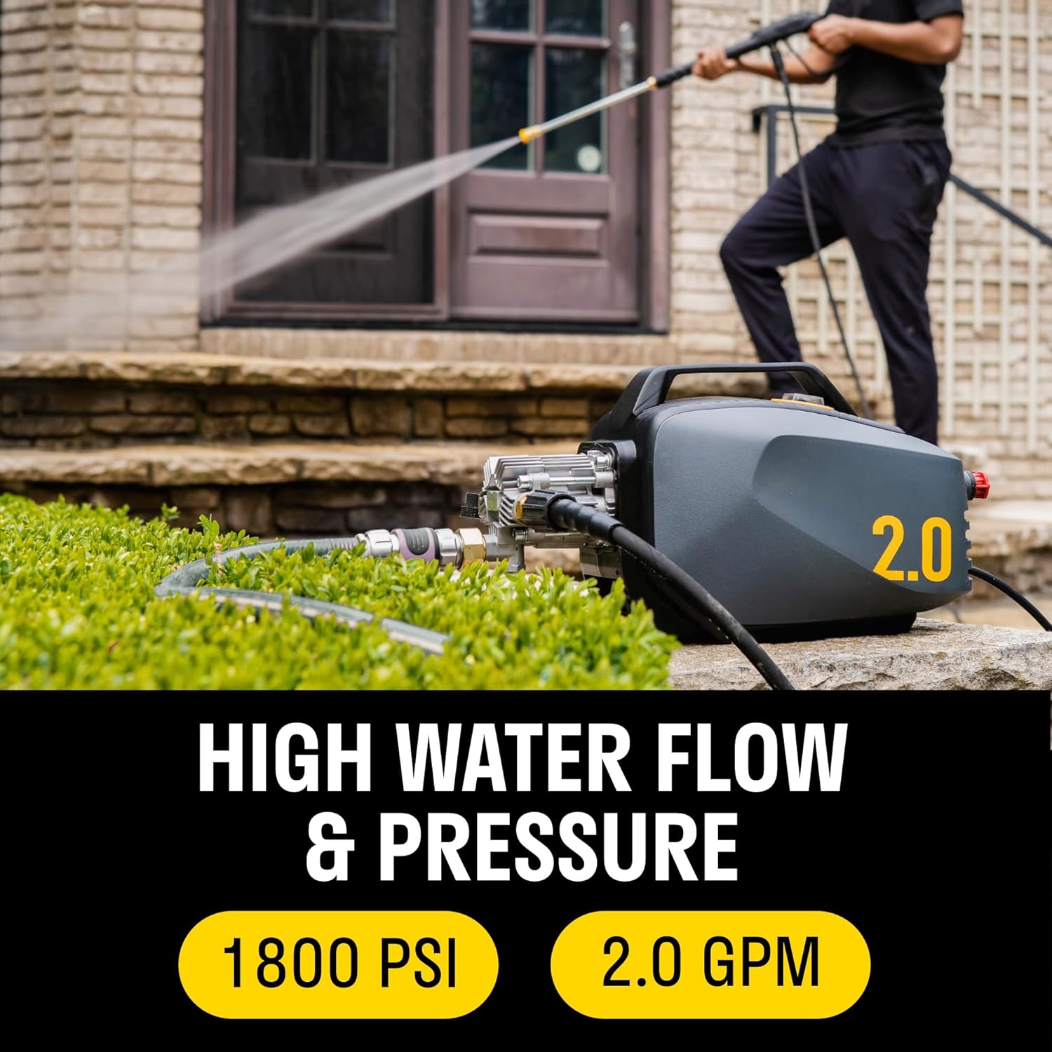 2.0 Electric Pressure Washer - 1800 PSI Compact Cleaner