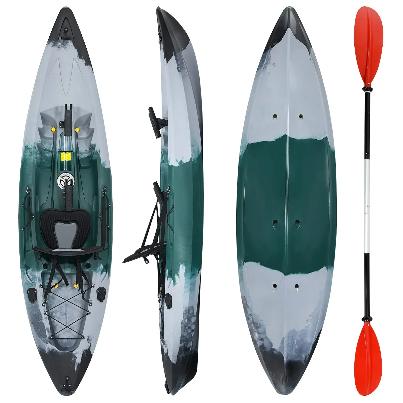 Sit-on-Top Fishing Kayaks for Adults, 9.7 FT One Person Recreational Touring Kayak