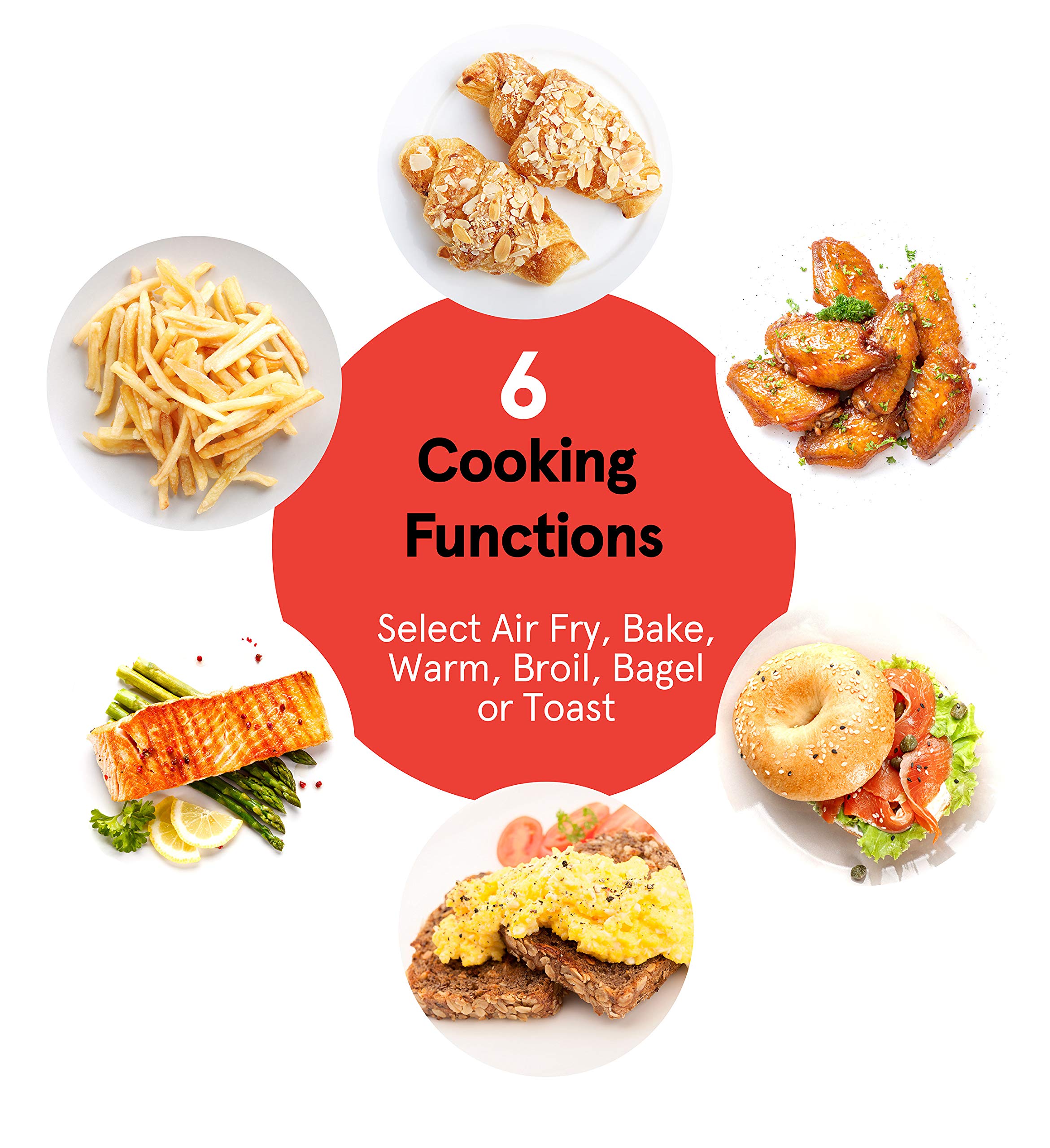 Gourmia Toaster Oven Air Fryer Combo 17 Cooking Presets