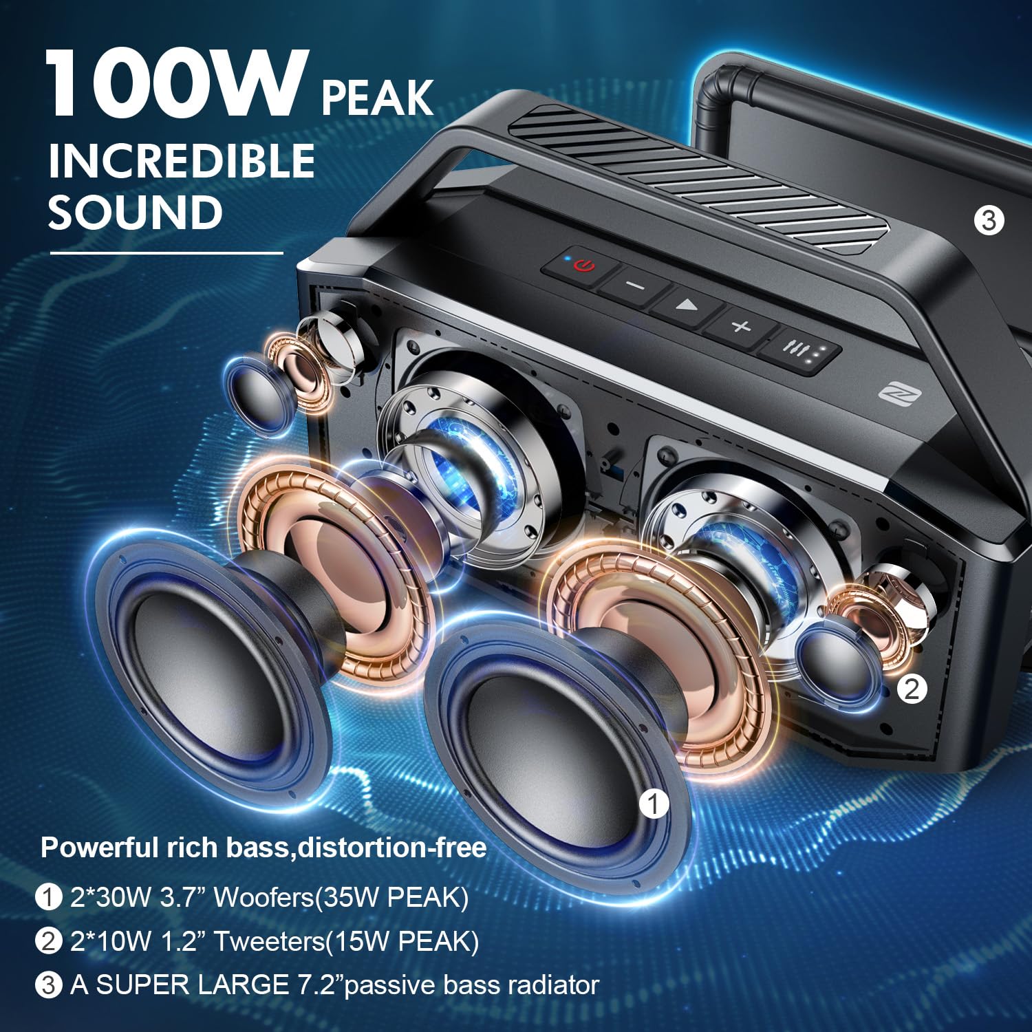 W-KING Portable Speakers Bluetooth Wireless Loud