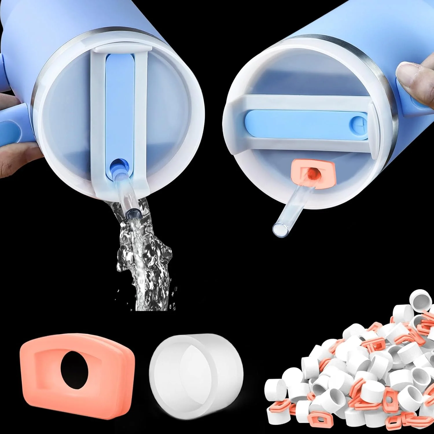 2025 2025 40 oz 30 oz tumbler with handle and anti-spill stopper