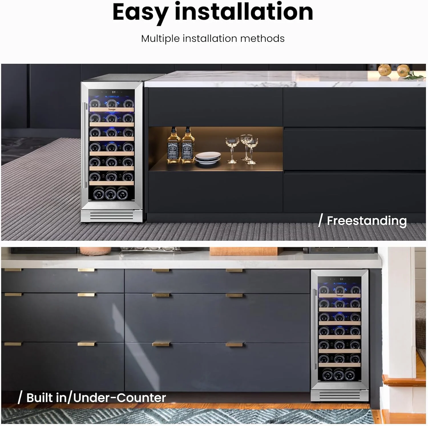 Wine Fridge Cooler 15 Inch Wine Fridge Hold 33 Bottles